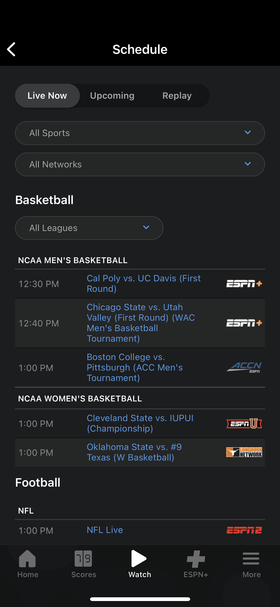 ESPN iOS Sports interface screenshot 14