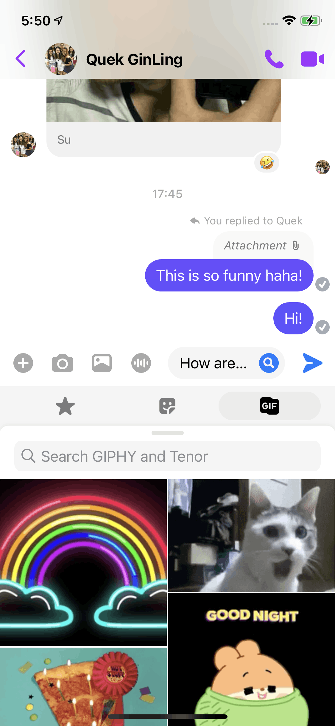 Messenger iOS Communication interface screenshot 2
