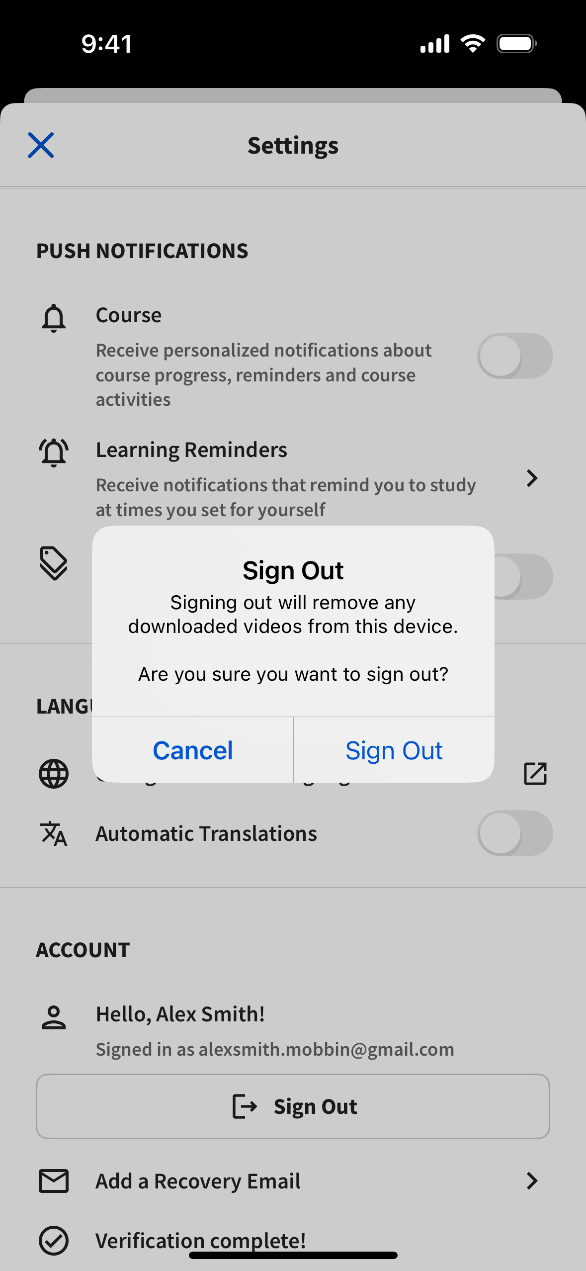 Coursera iOS Education interface screenshot 14