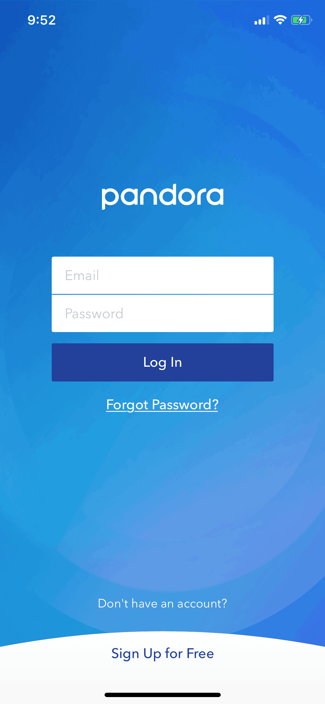 Pandora iOS Music & Audio interface screenshot 3