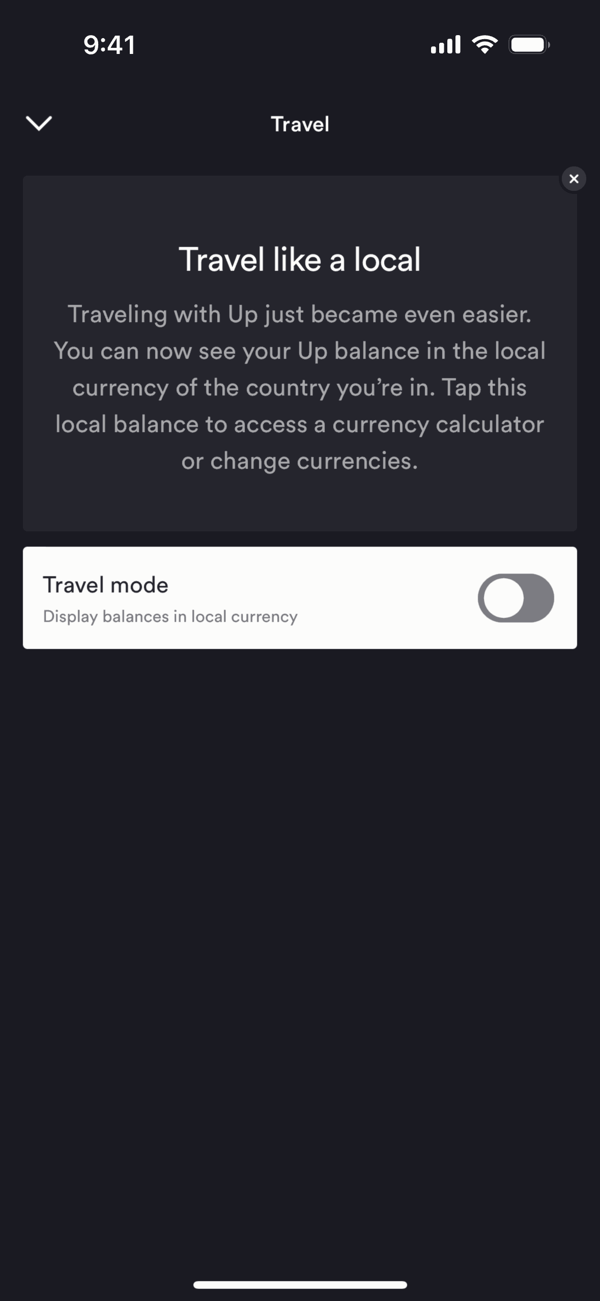 Up iOS Finance interface screenshot 21