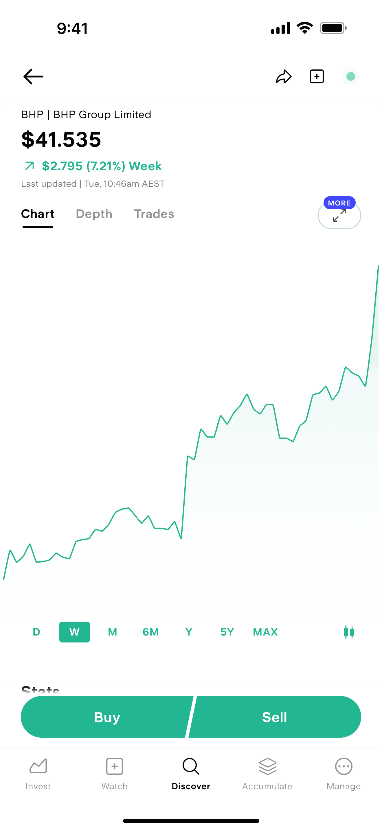 Stake iOS Finance interface screenshot 1
