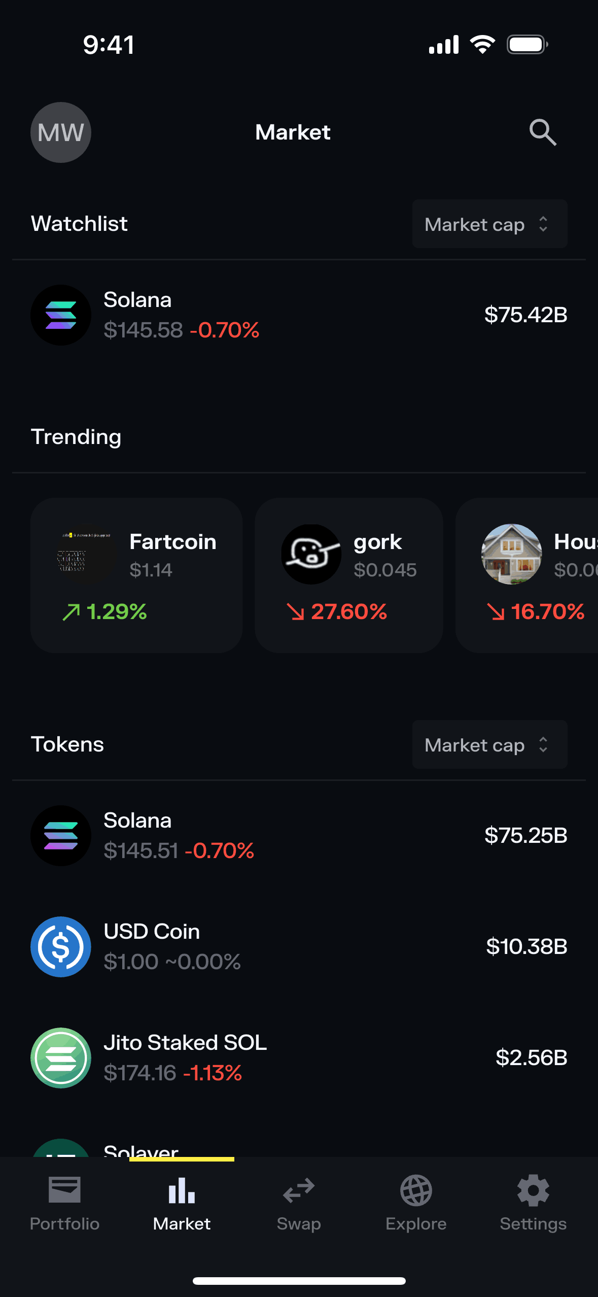 Solflare iOS Crypto & Web3 interface screenshot 3