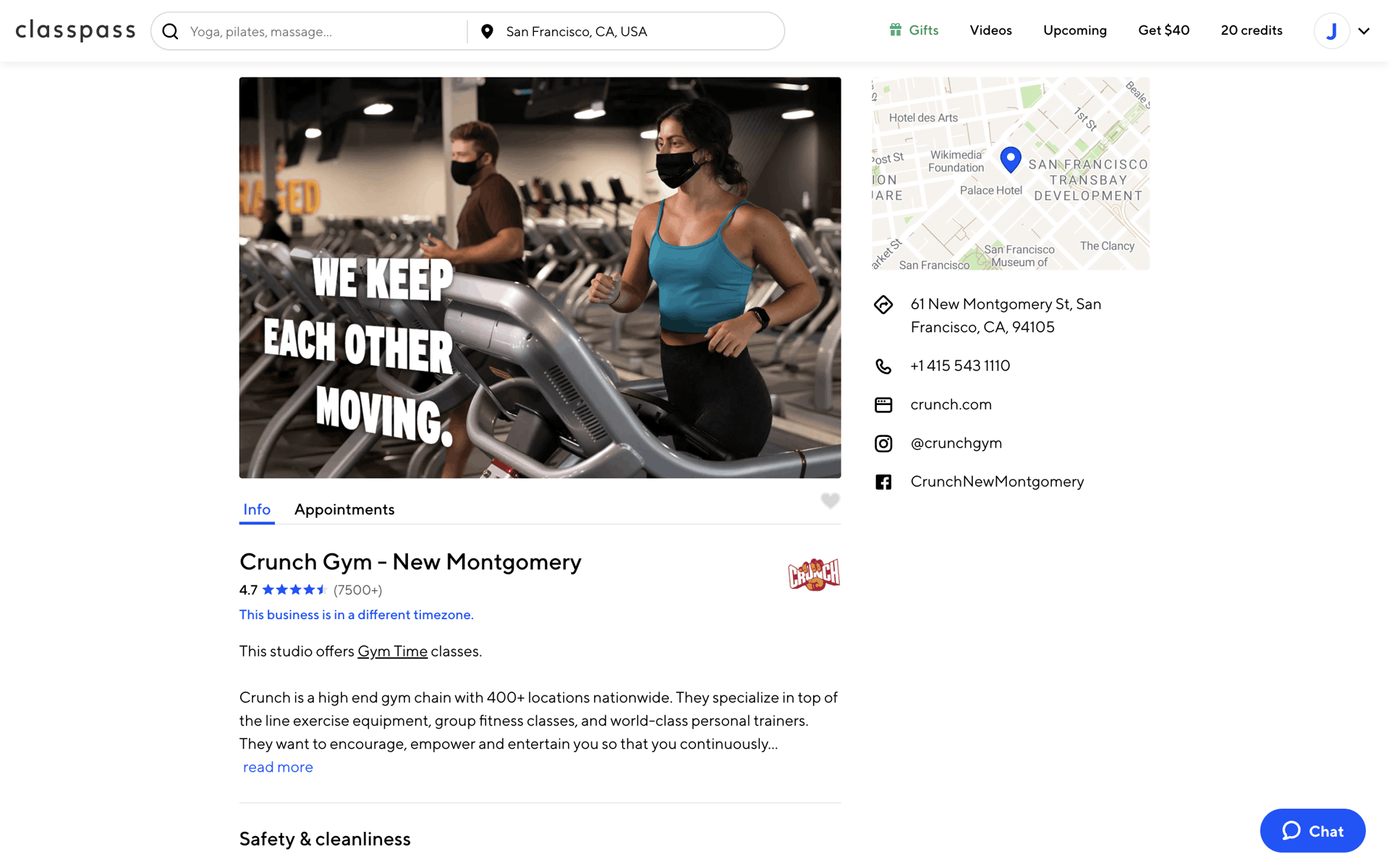 ClassPass Web Health & Fitness interface screenshot 3