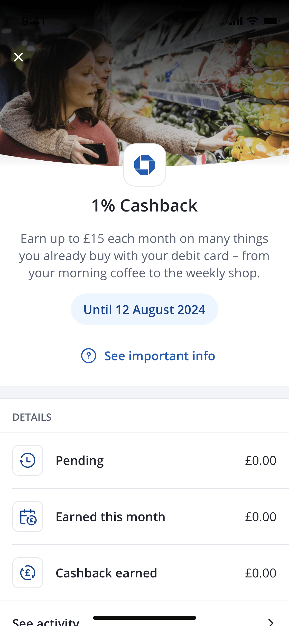 Chase UK iOS Finance interface screenshot 22