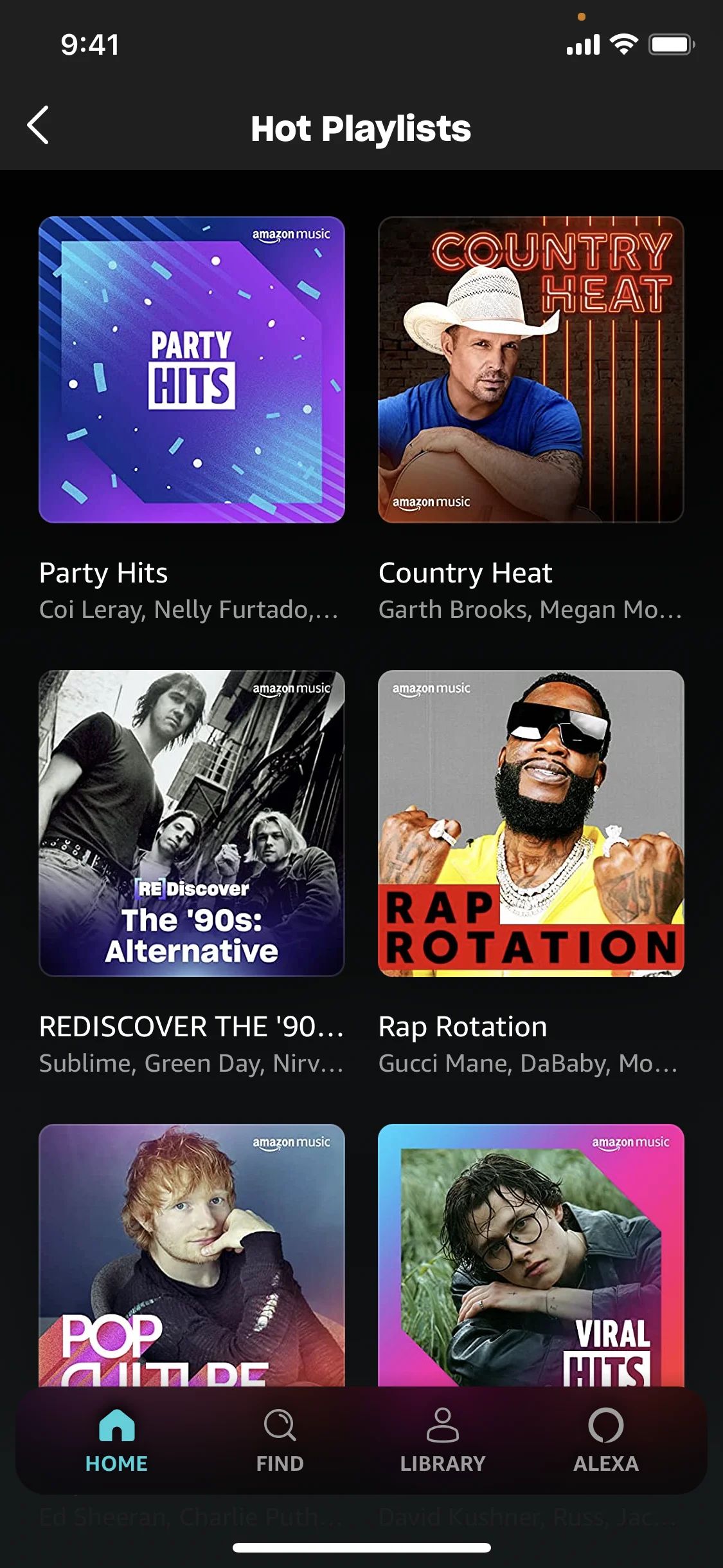 Playlist detail on Amazon Music (ios) screen 2