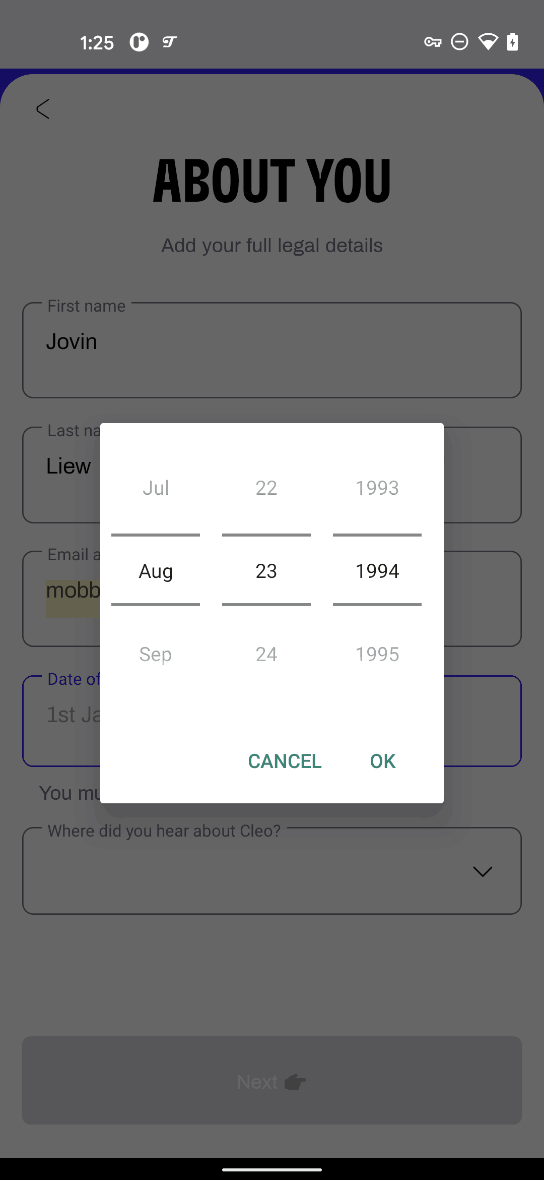 Cleo Android Finance interface screenshot 9