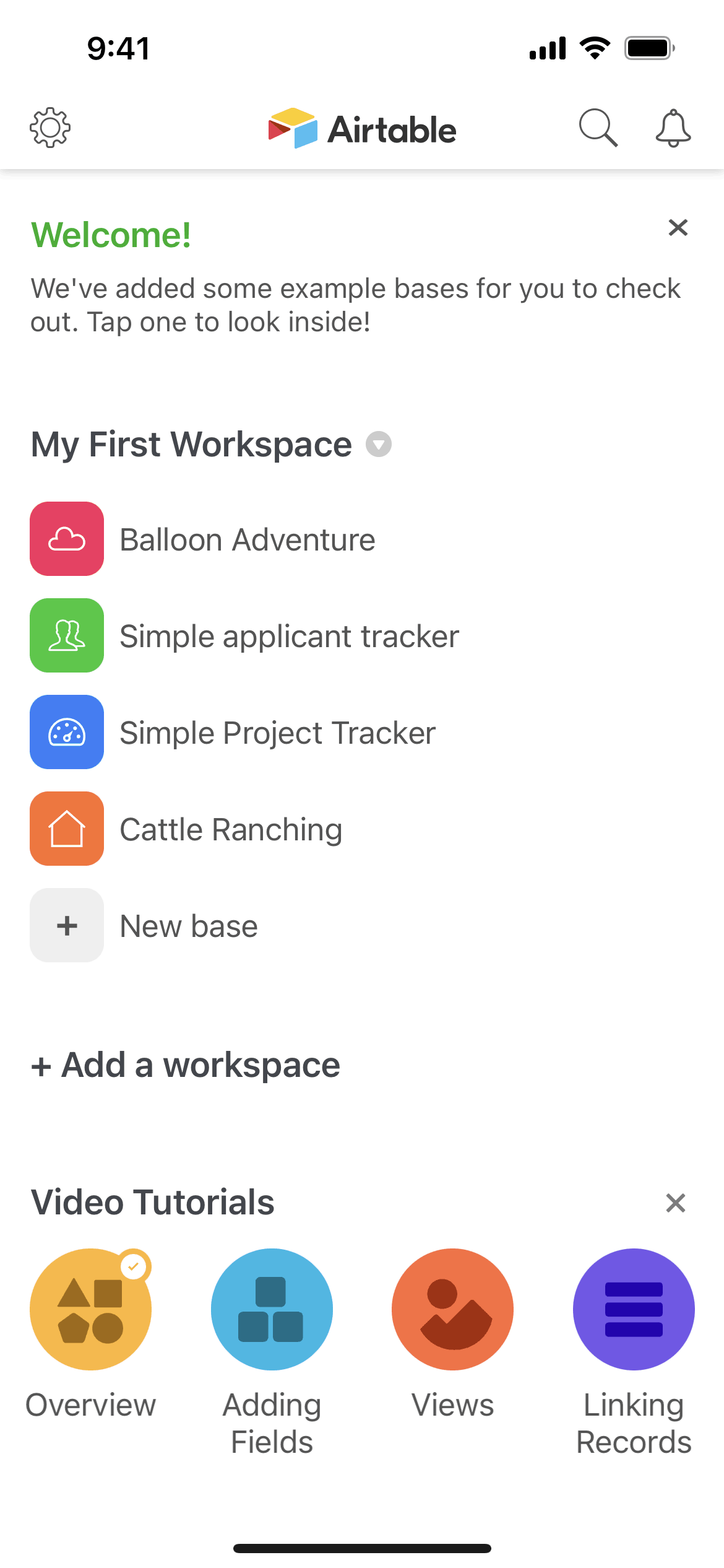 Airtable iOS CRM interface screenshot 1