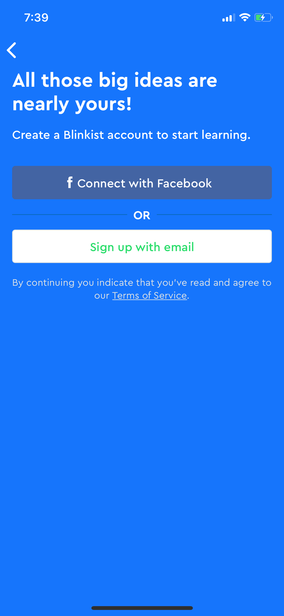 Blinkist iOS Education interface screenshot 7
