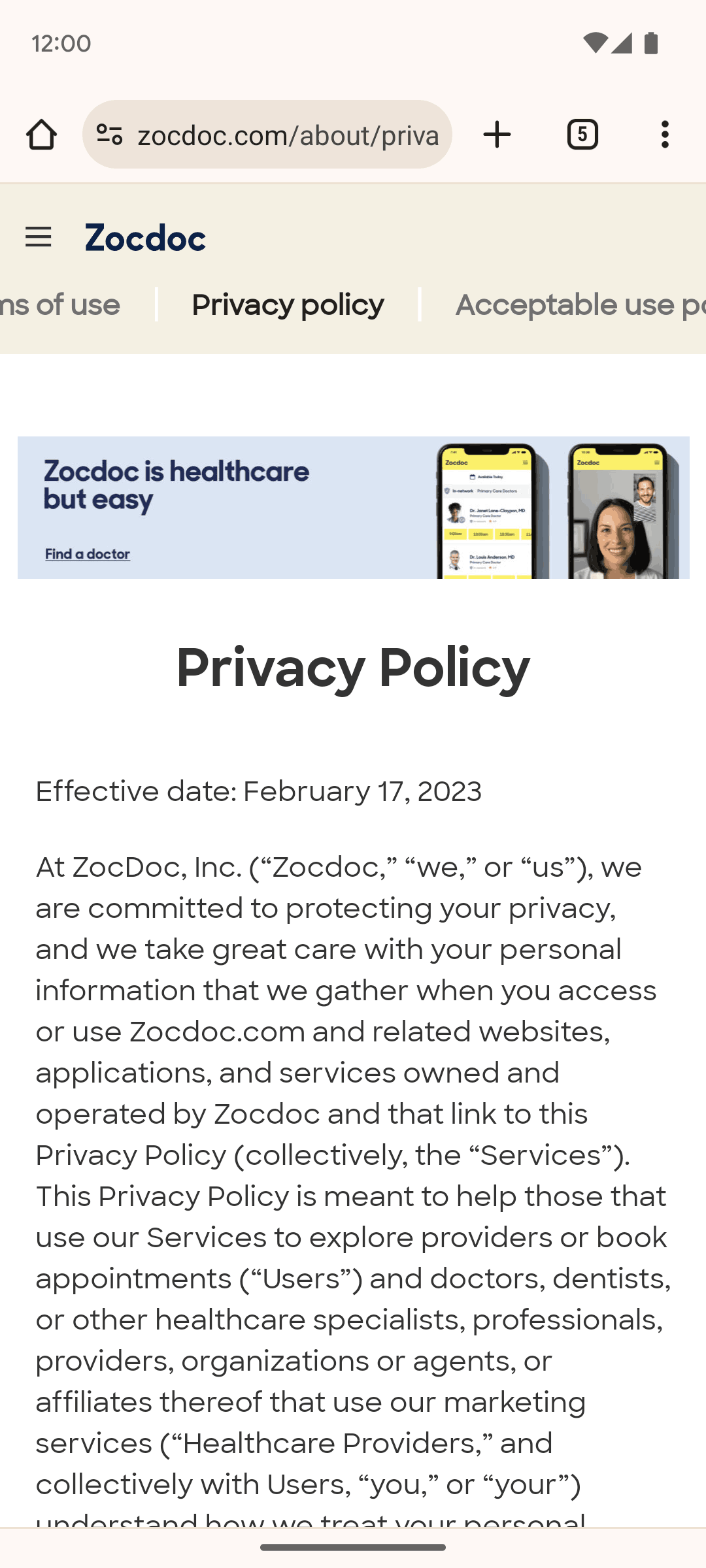 Zocdoc Android Medical interface screenshot 19