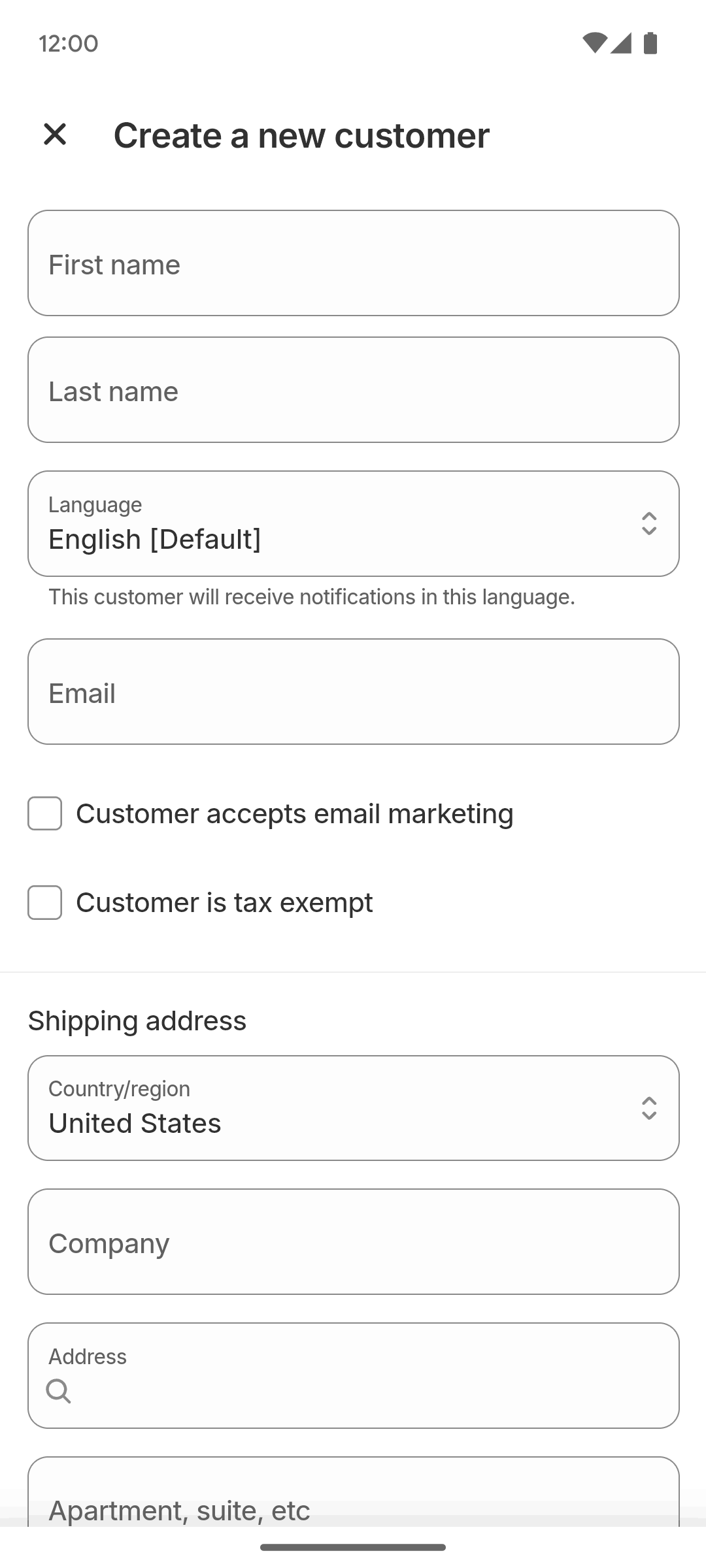 Shopify Android Business interface screenshot 9