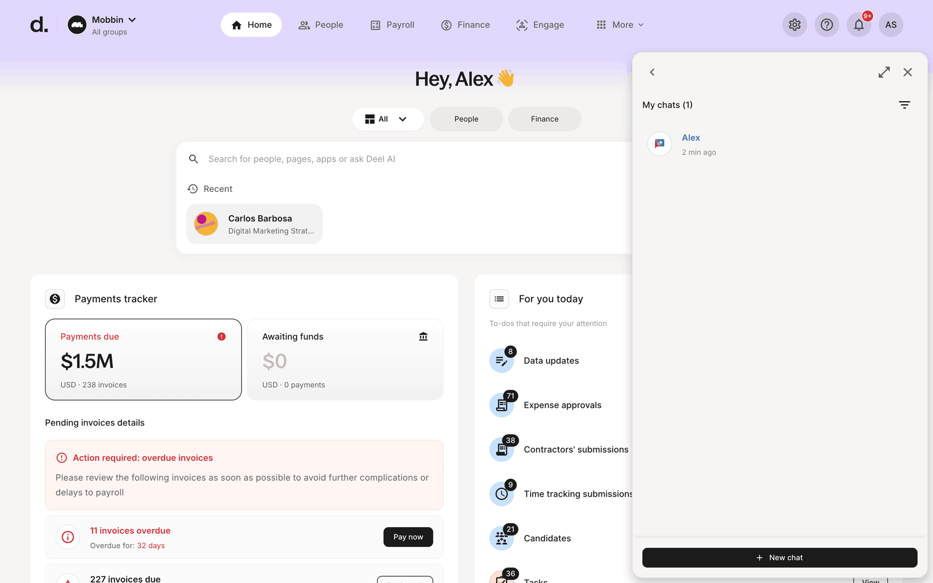 Deel Web Business interface screenshot 5