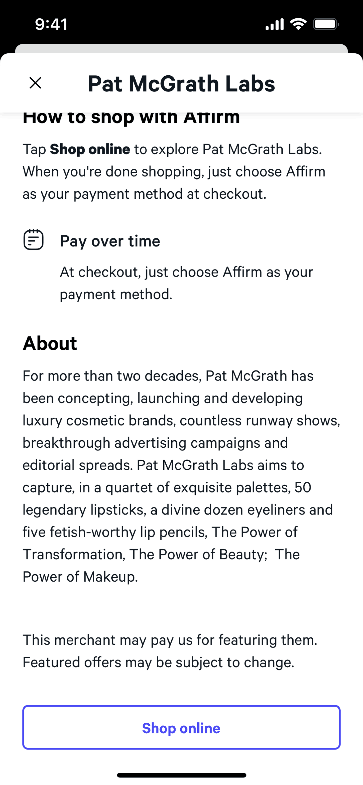 Affirm iOS Finance interface screenshot 8