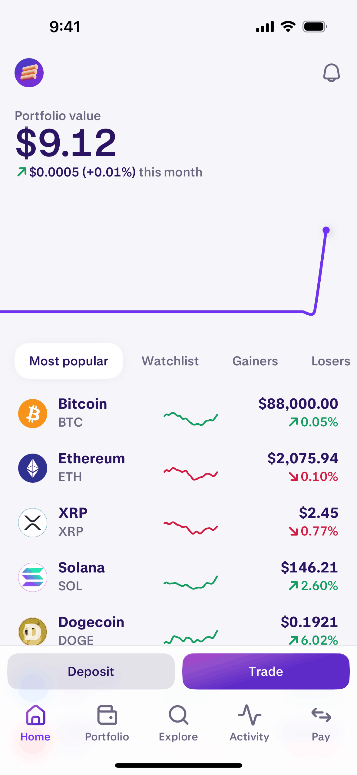 Kraken iOS Crypto & Web3 interface screenshot 2