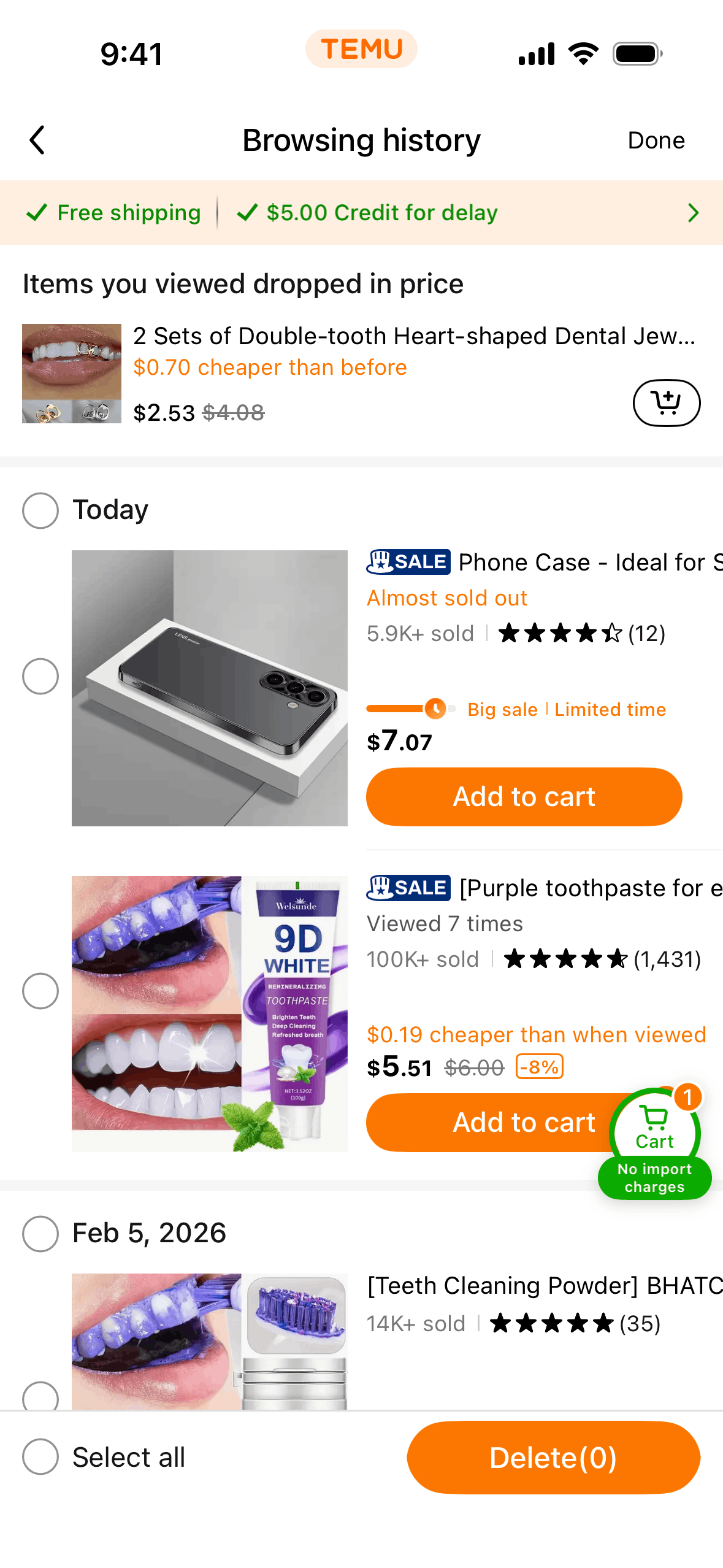 Temu iOS Shopping interface screenshot 10