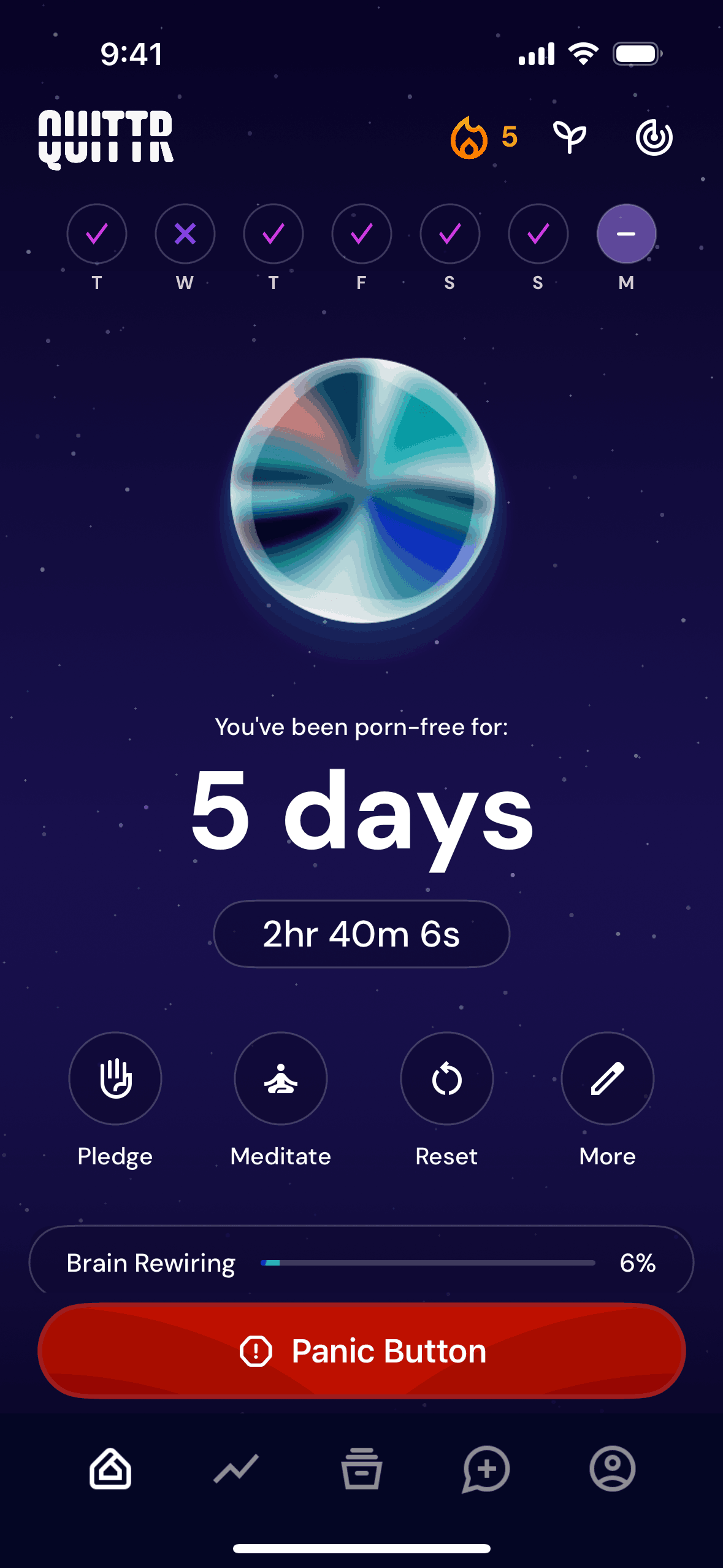 QUITTR iOS Health & Fitness interface screenshot 2