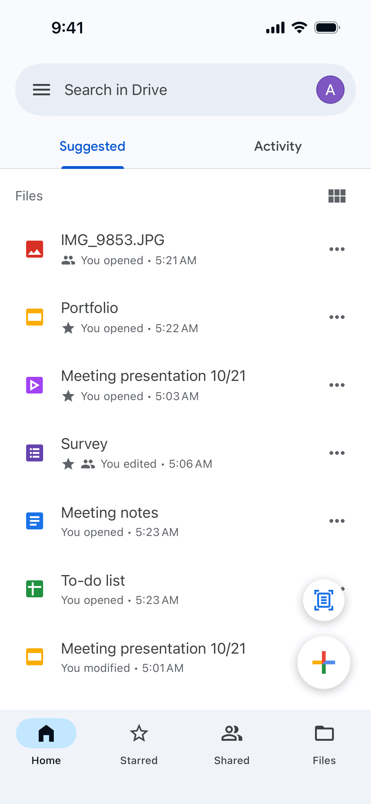 Google Drive iOS Productivity interface screenshot 1