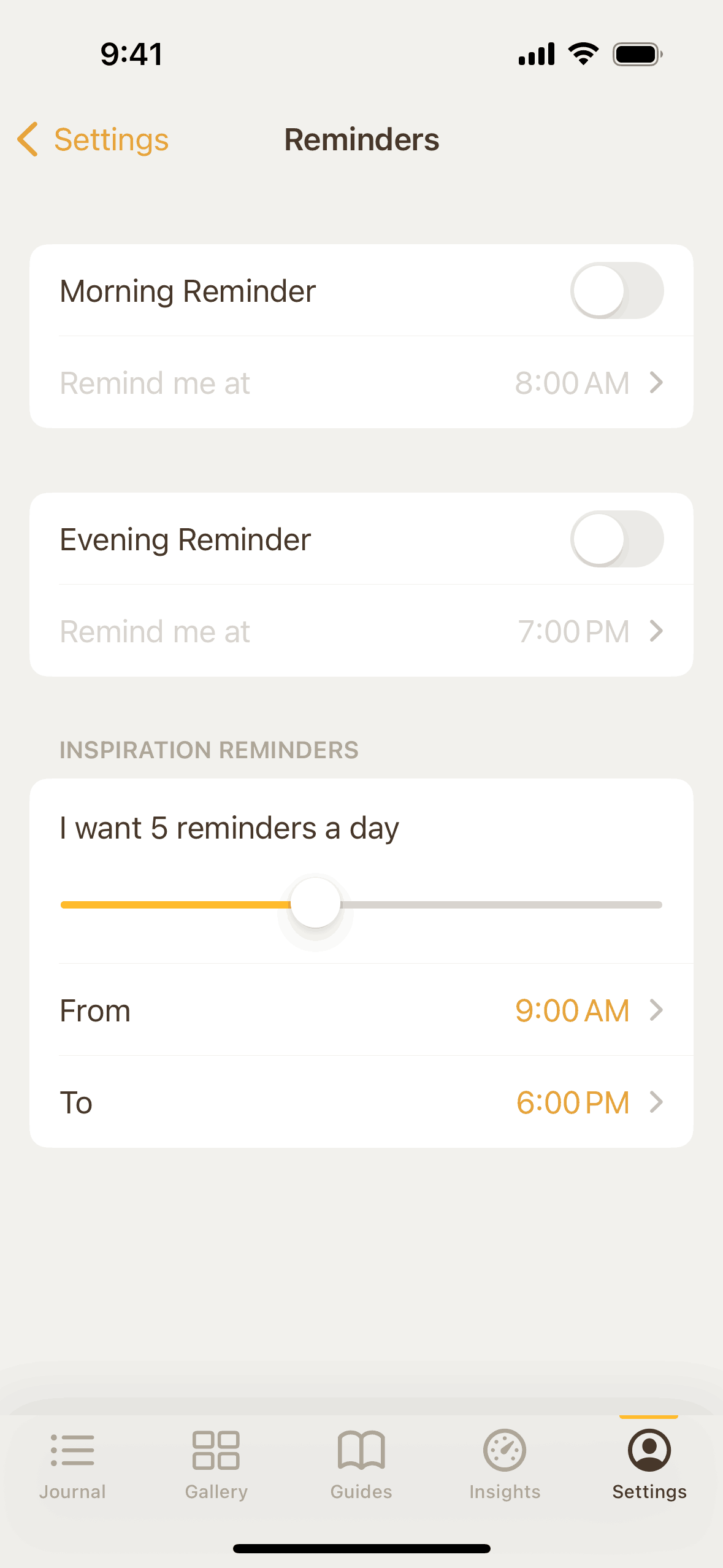 5 Minute Journal iOS Health & Fitness interface screenshot 16