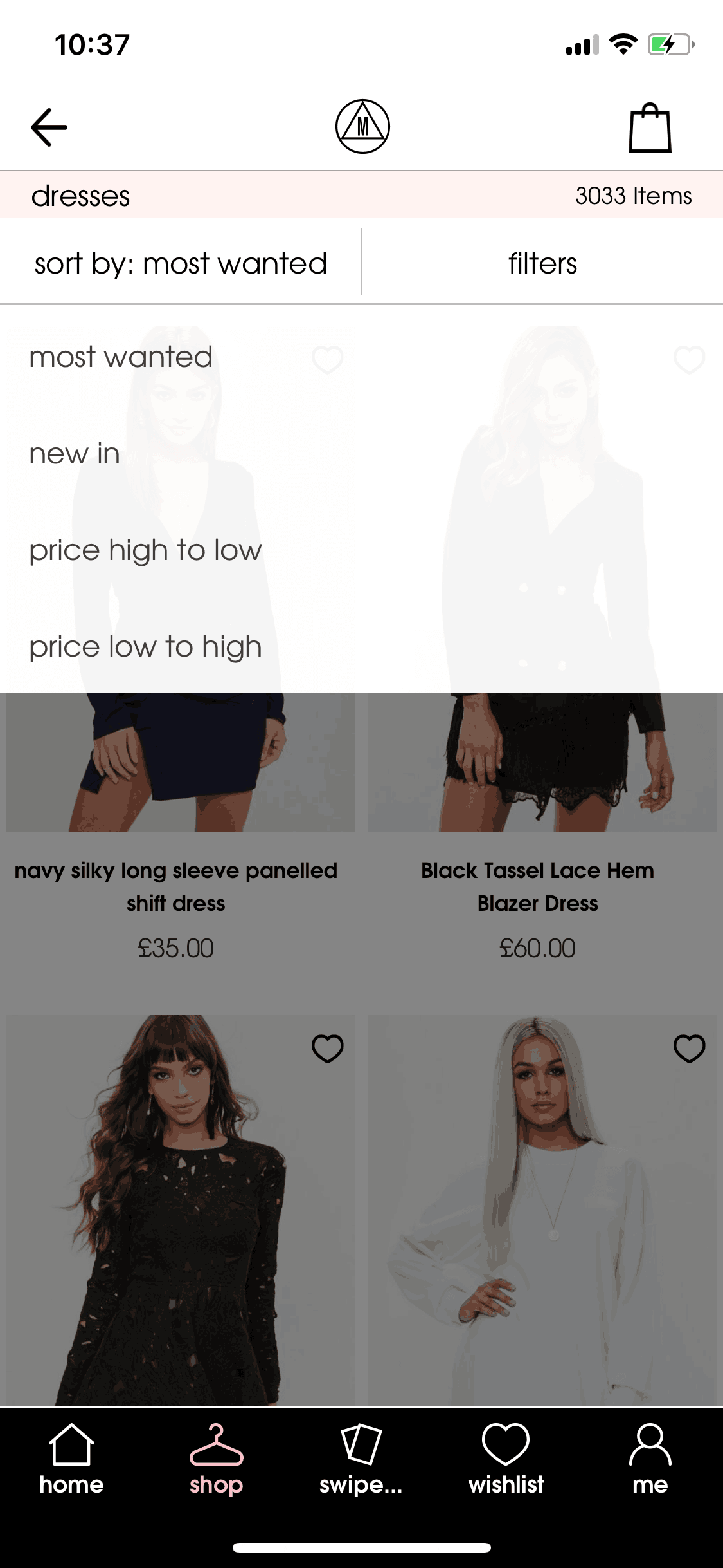 Missguided iOS Shopping interface screenshot 12