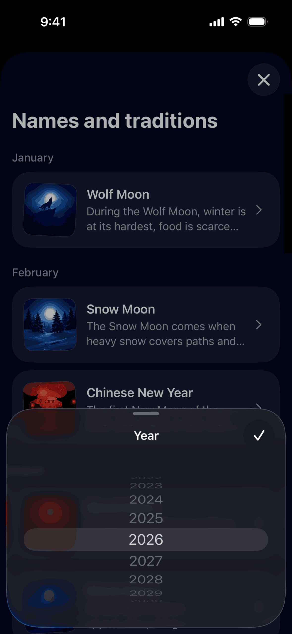 Moonlitt iOS night interface screenshot 23