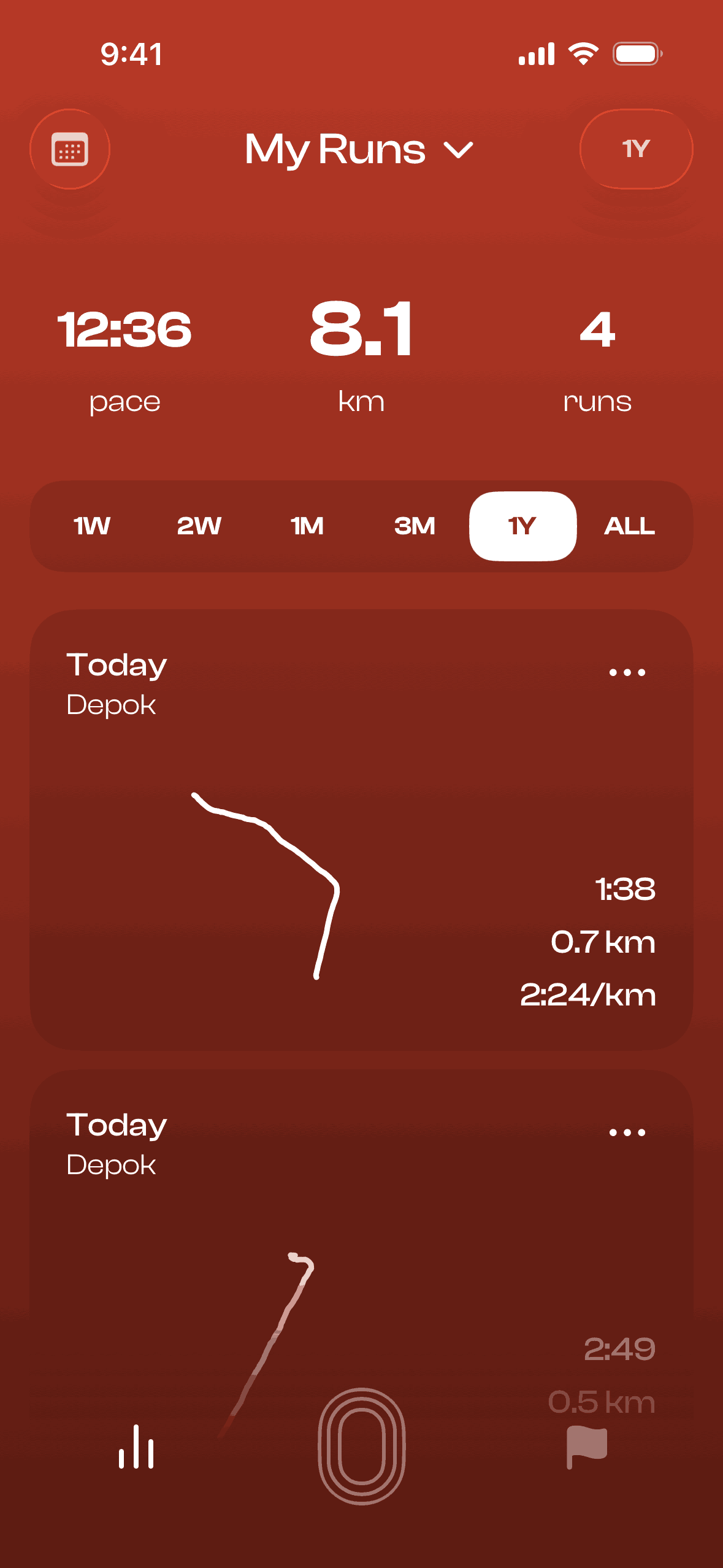 Runbuds iOS Health & Fitness interface screenshot 1