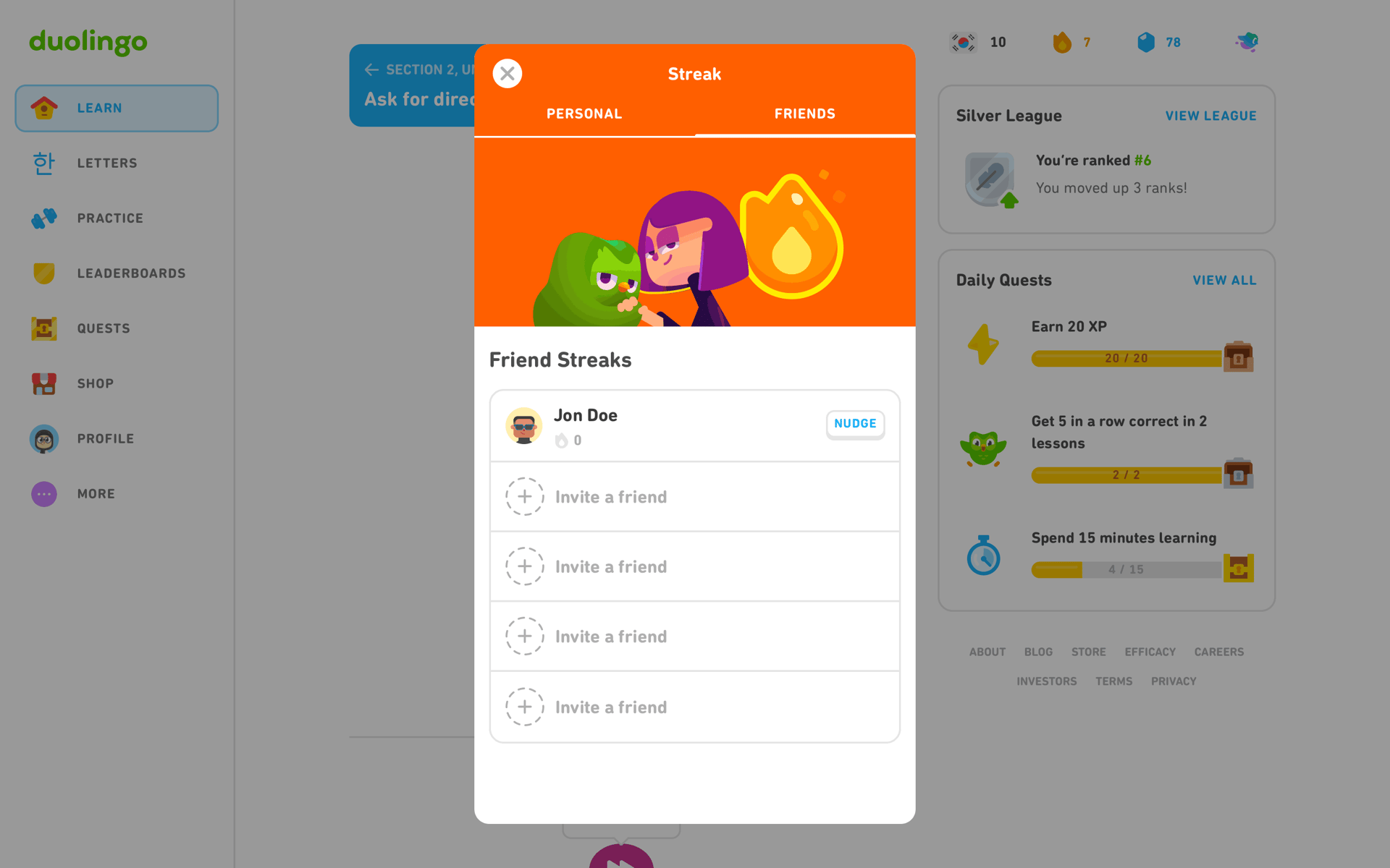 Duolingo Web Education interface screenshot 17