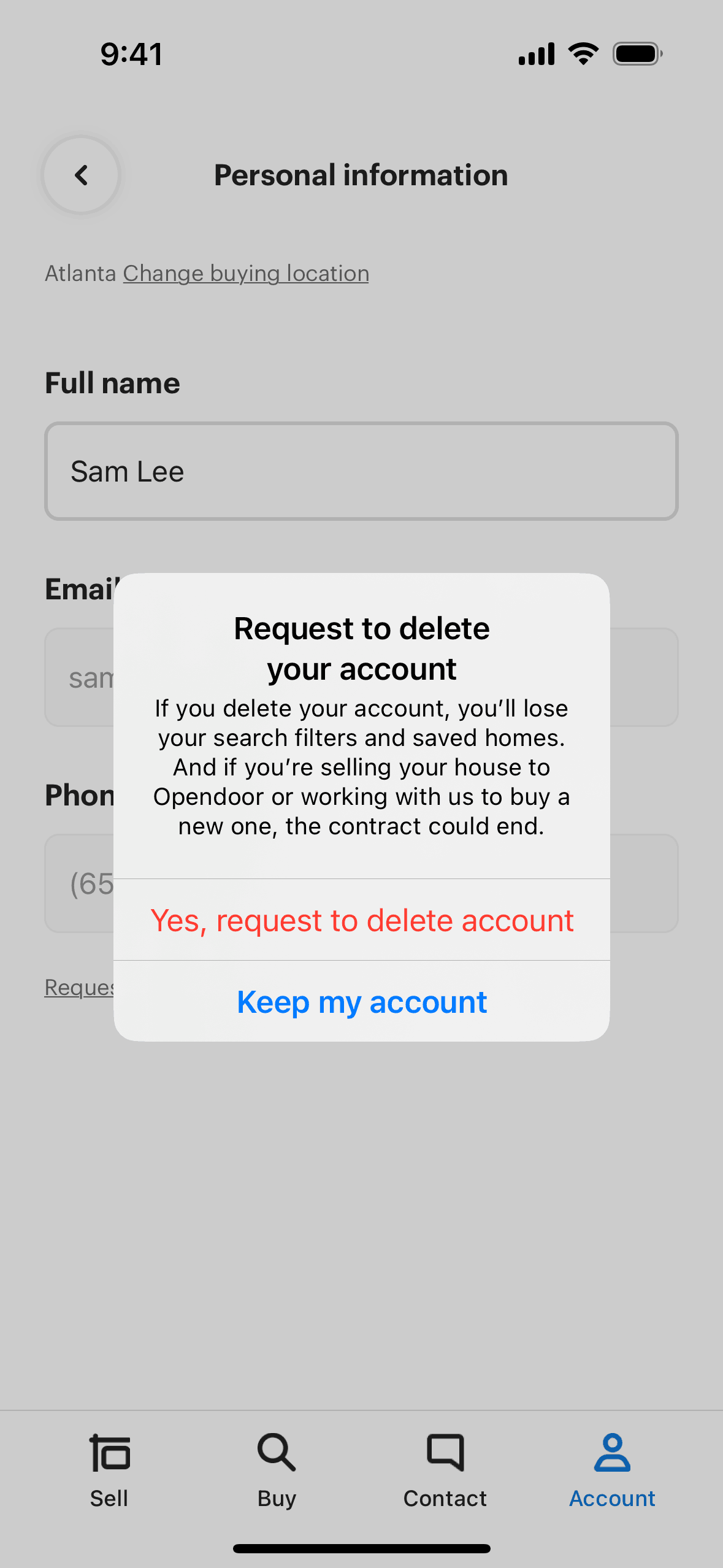 Opendoor iOS Real Estate interface screenshot 18