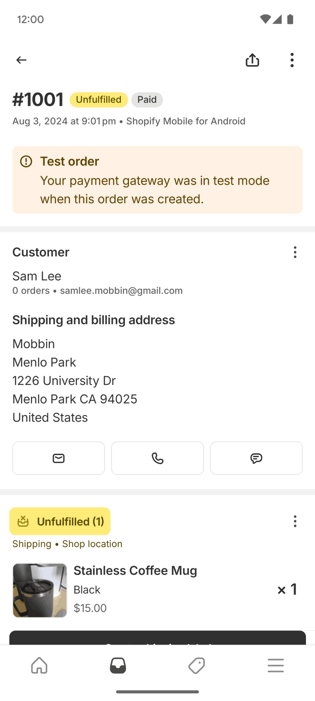 Shopify Android Business interface screenshot 11