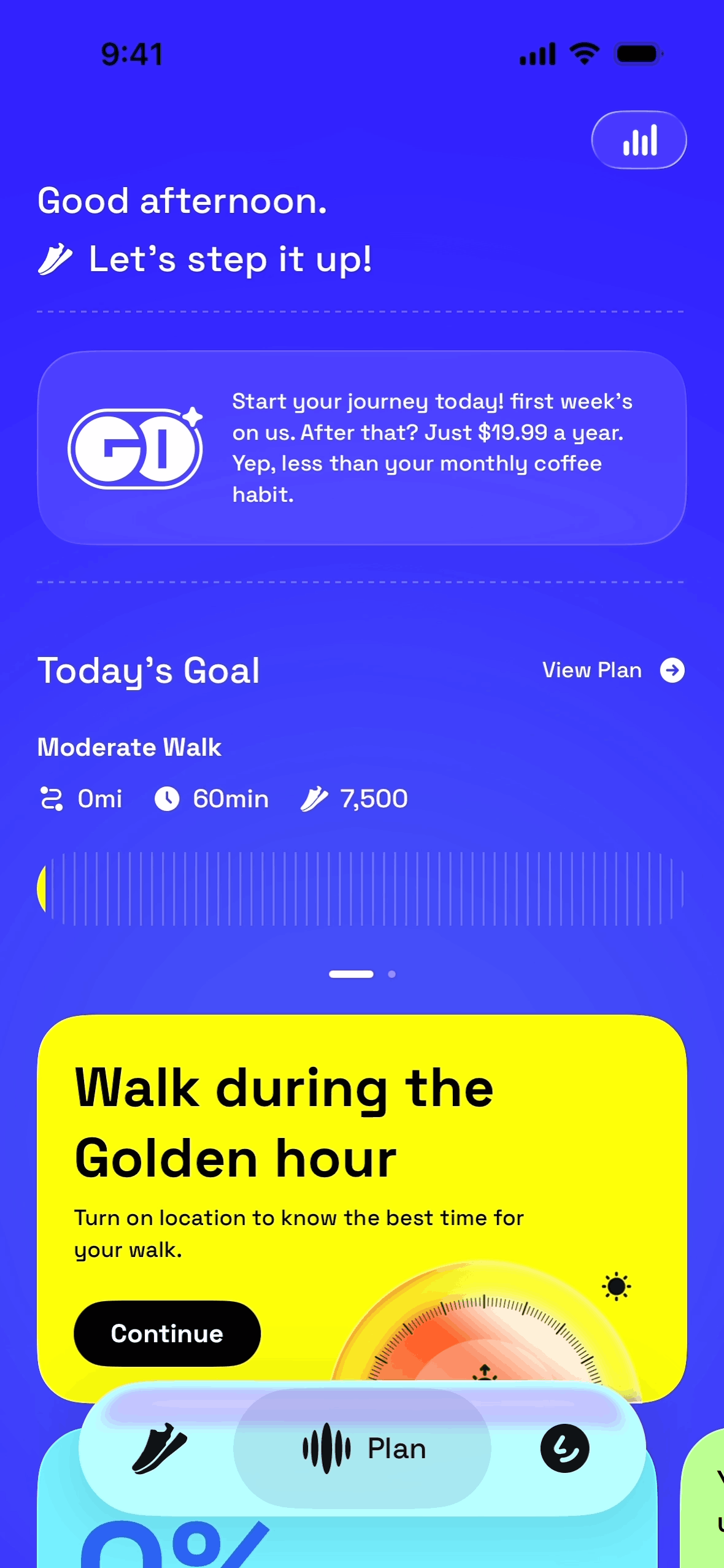 GO Club iOS Health & Fitness interface screenshot 2