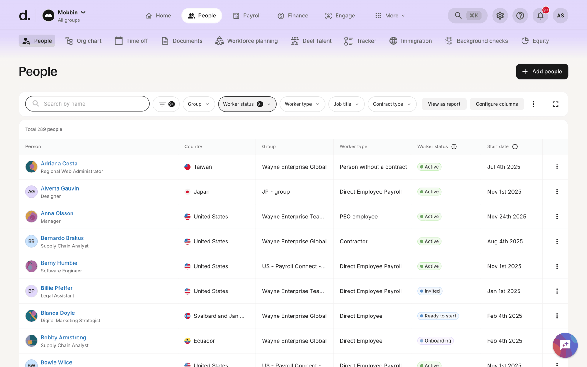 Deel Web Business interface screenshot 16