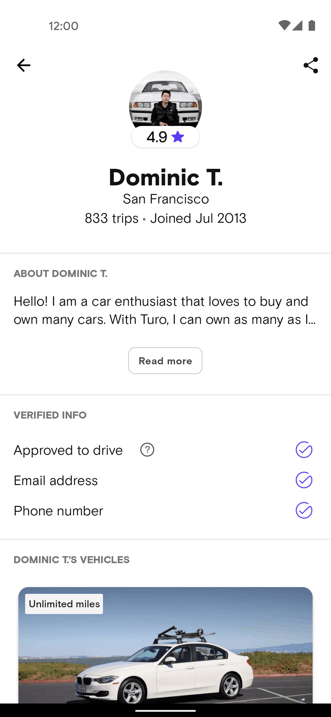 Turo Android Travel & Transportation interface screenshot 18