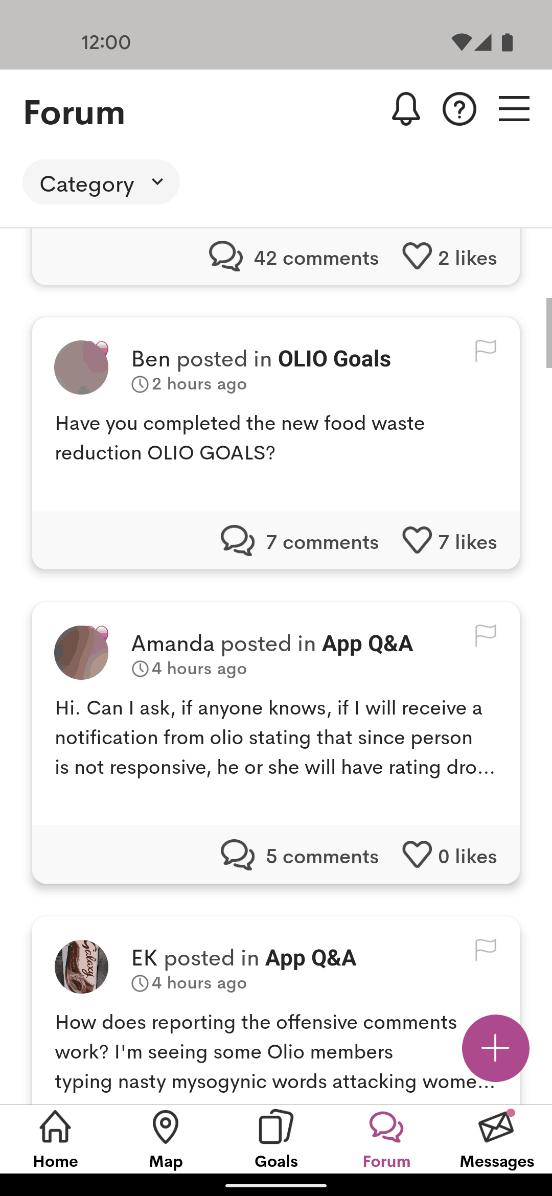 OLIO Android Food & Drink interface screenshot 17