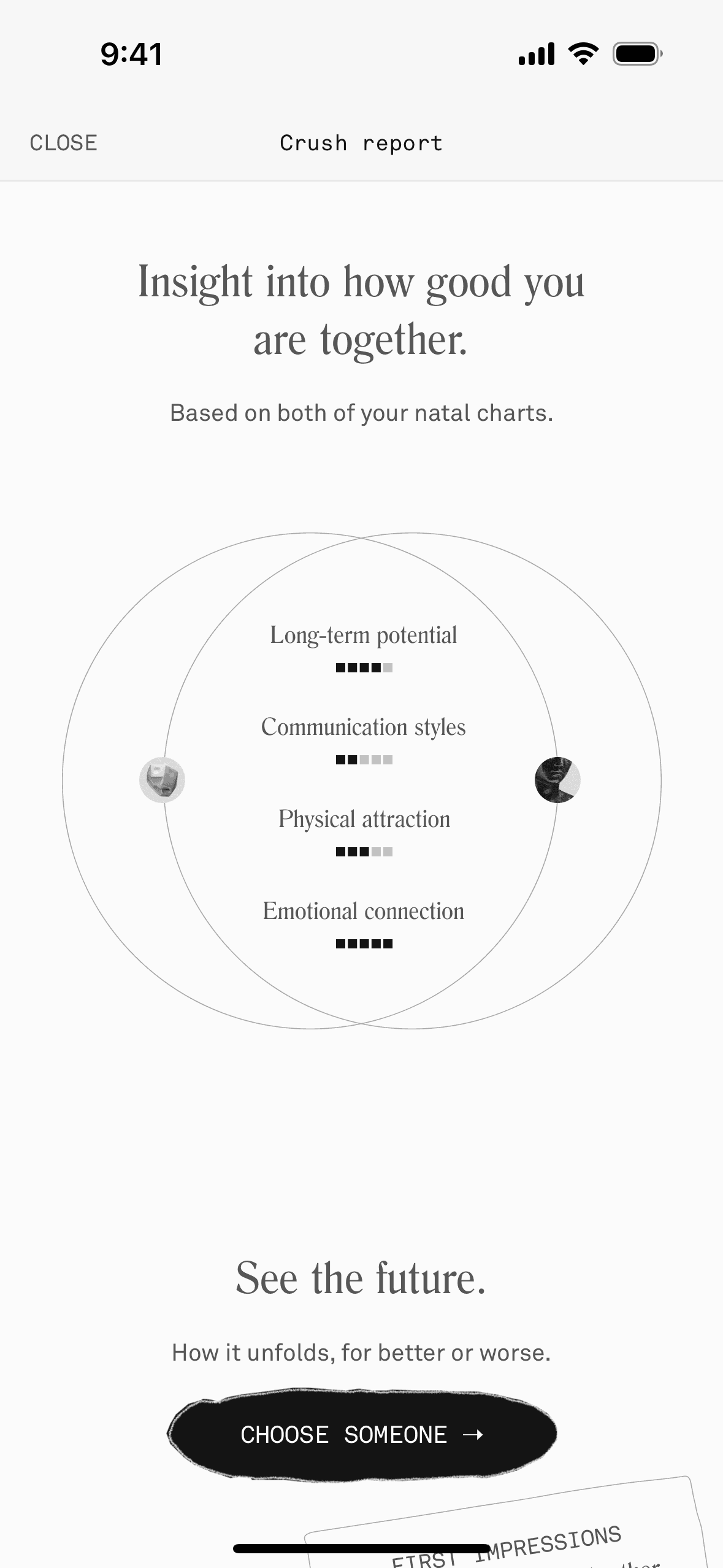 Co–Star iOS Lifestyle interface screenshot 3