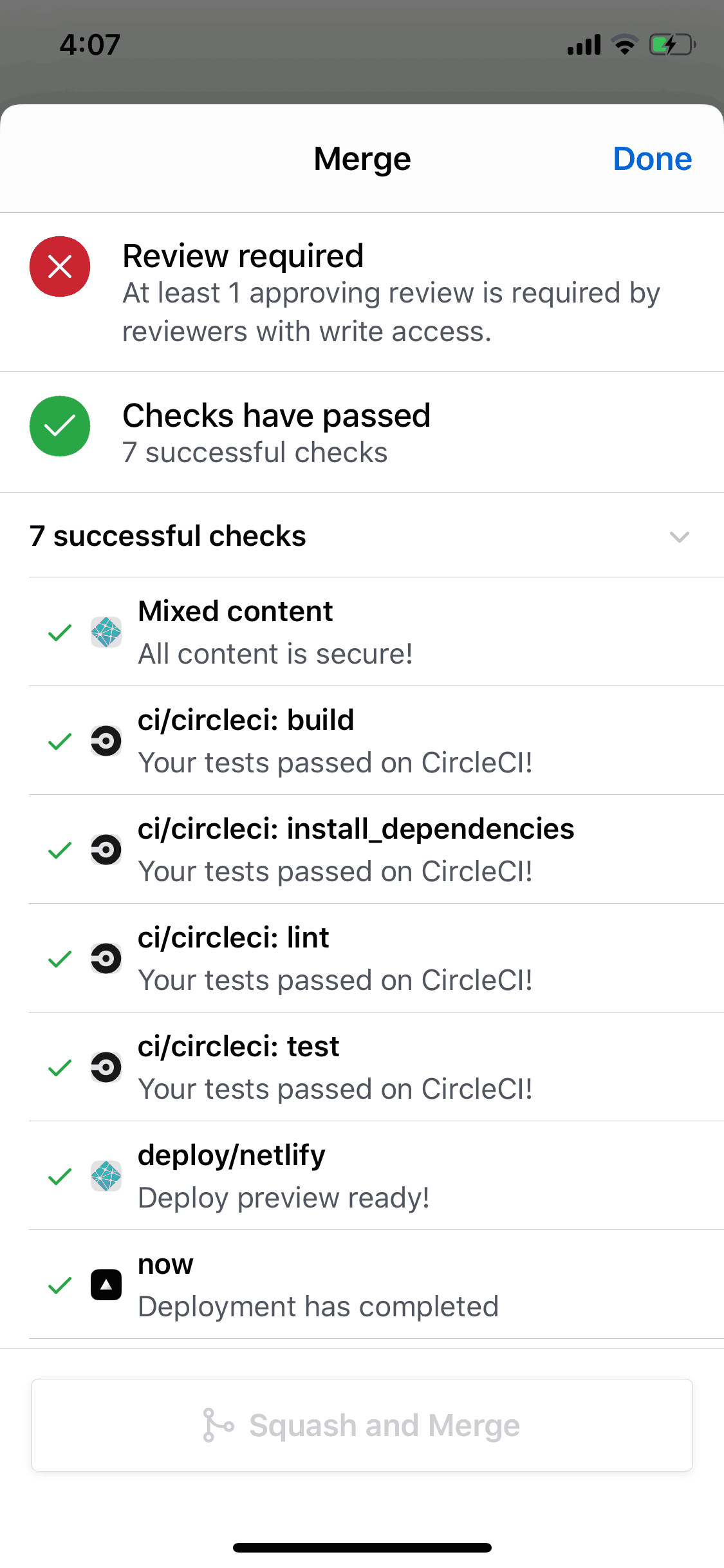 GitHub iOS Developer Tools interface screenshot 3