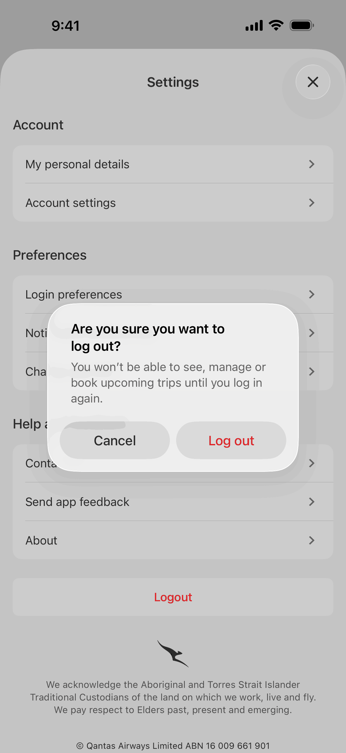 Qantas Airways iOS Travel & Transportation interface screenshot 11