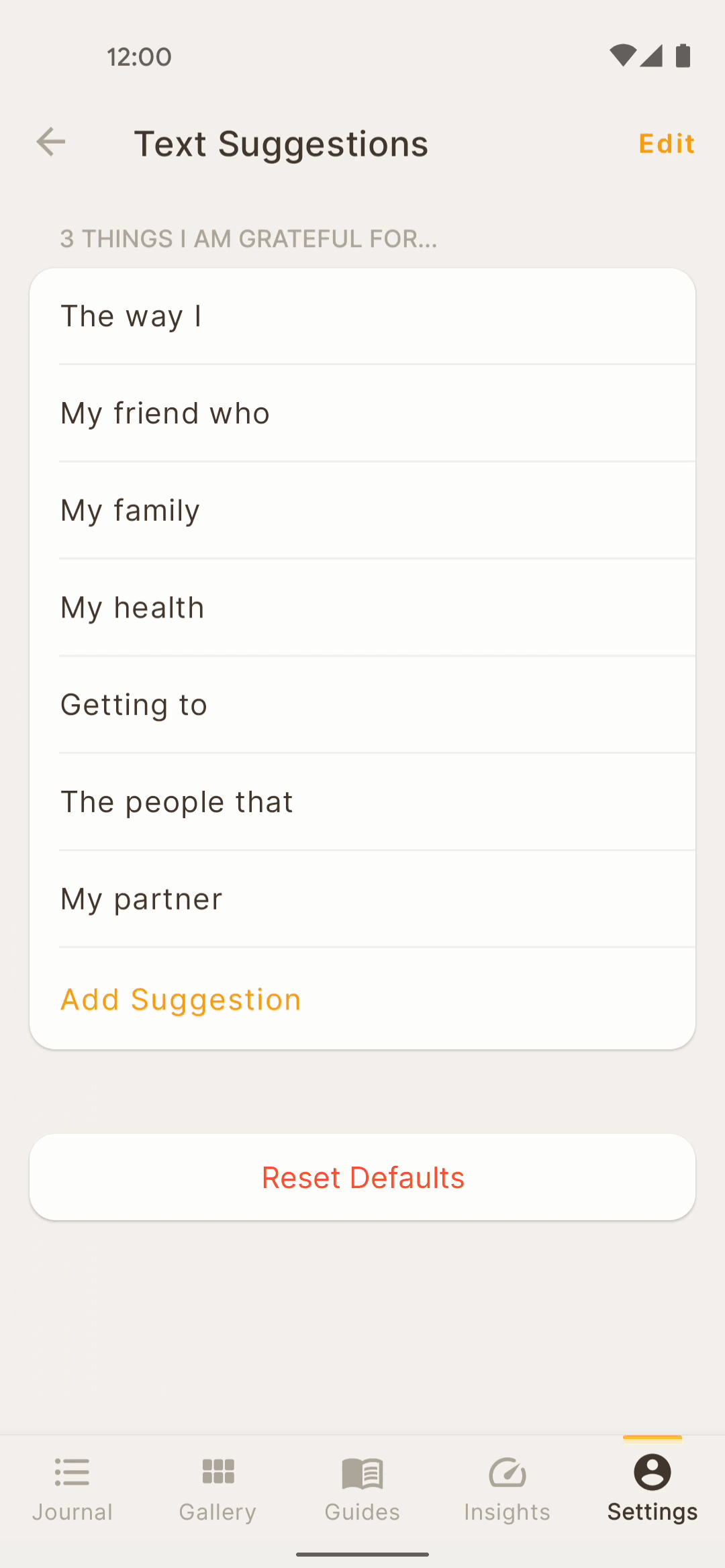 5 Minute Journal Android Health & Fitness interface screenshot 9