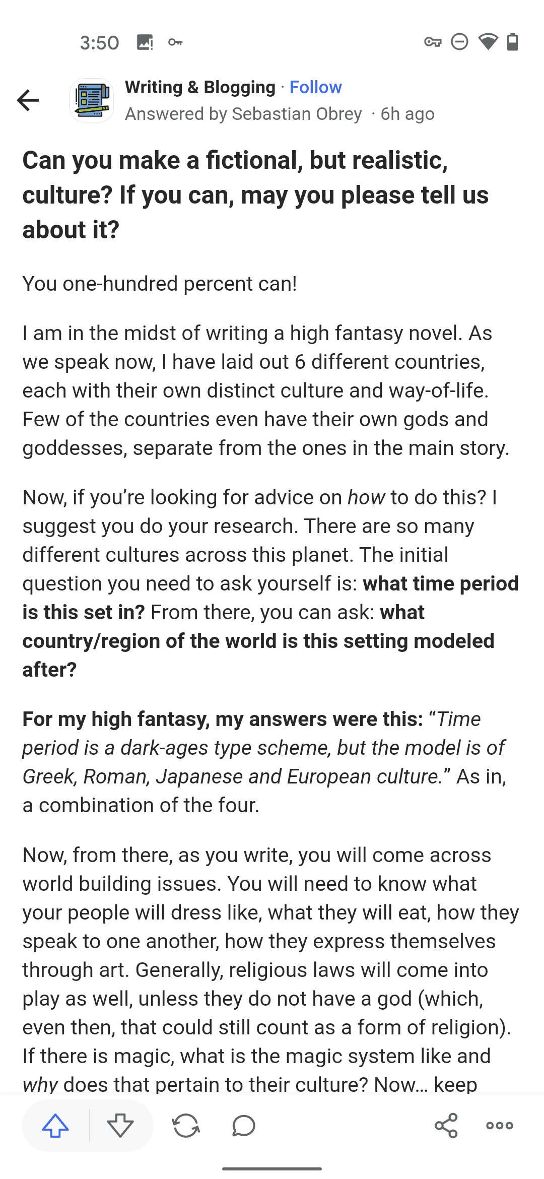 Quora Android News interface screenshot 20