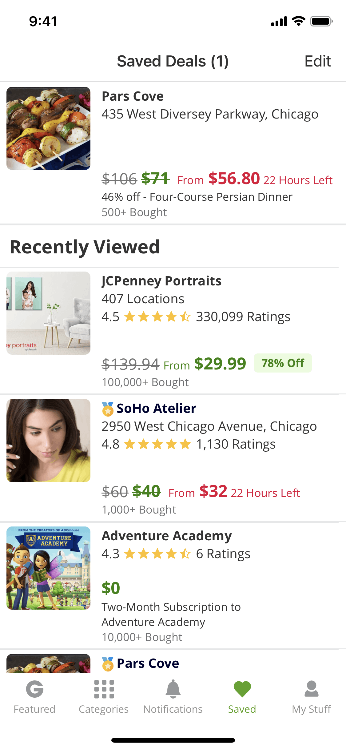 Groupon iOS Shopping interface screenshot 7