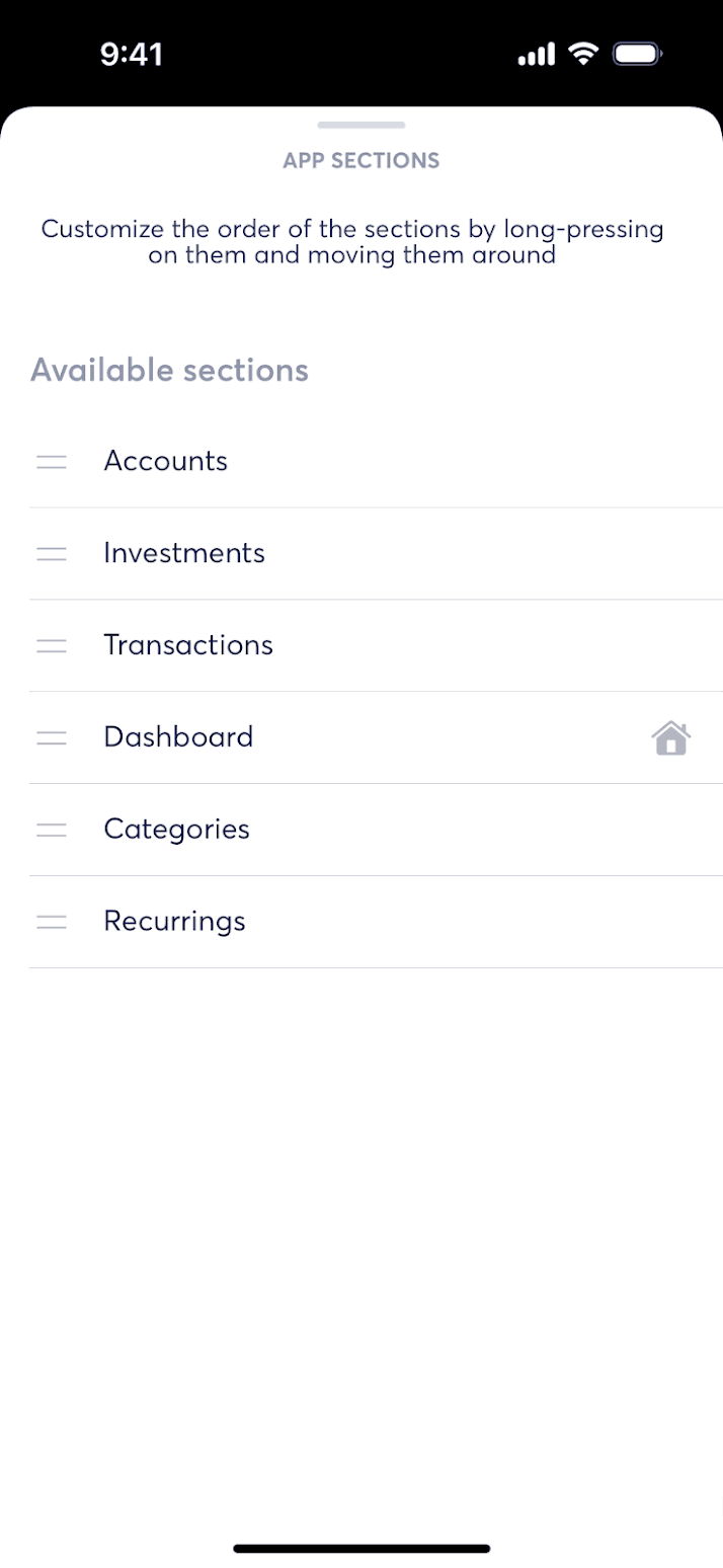 Copilot iOS Finance interface screenshot 13