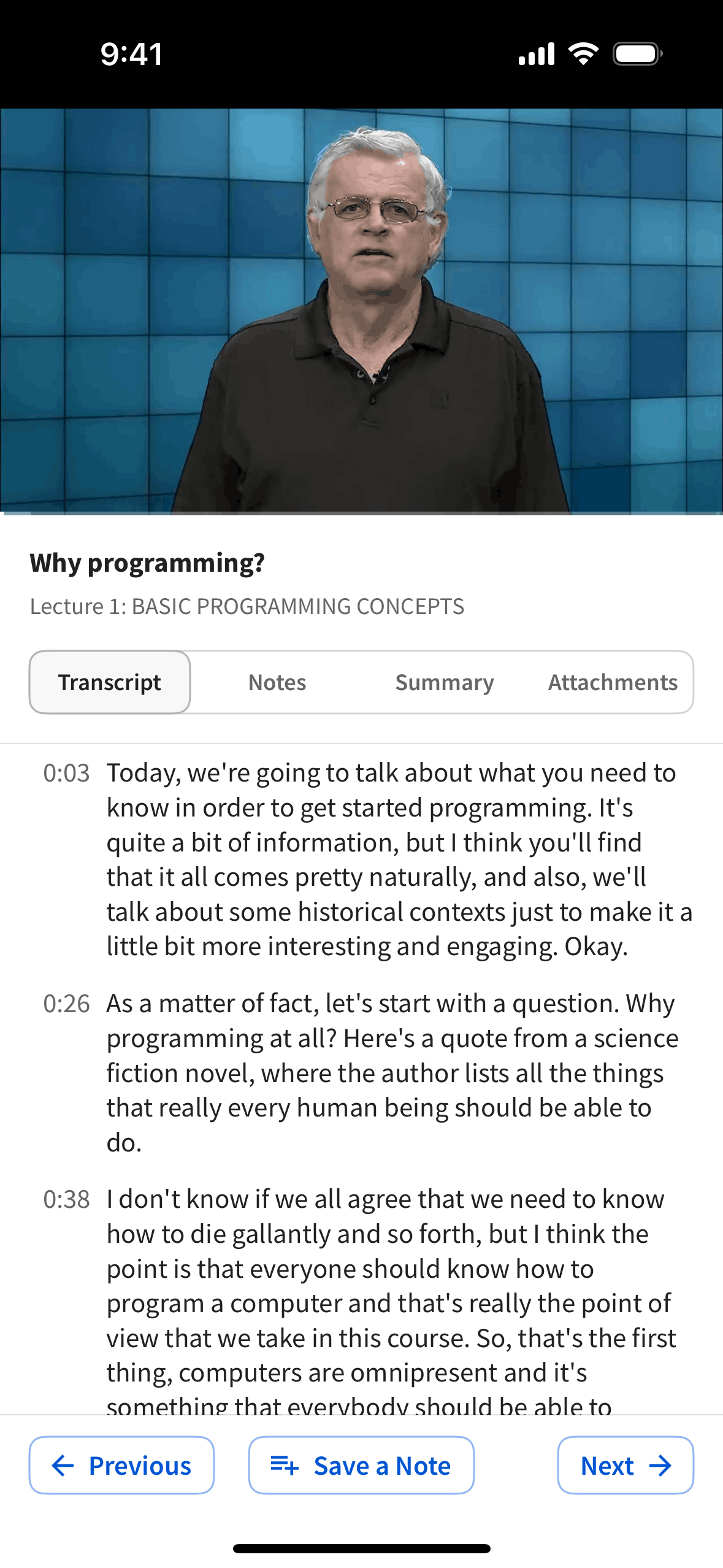 Coursera iOS Education interface screenshot 1