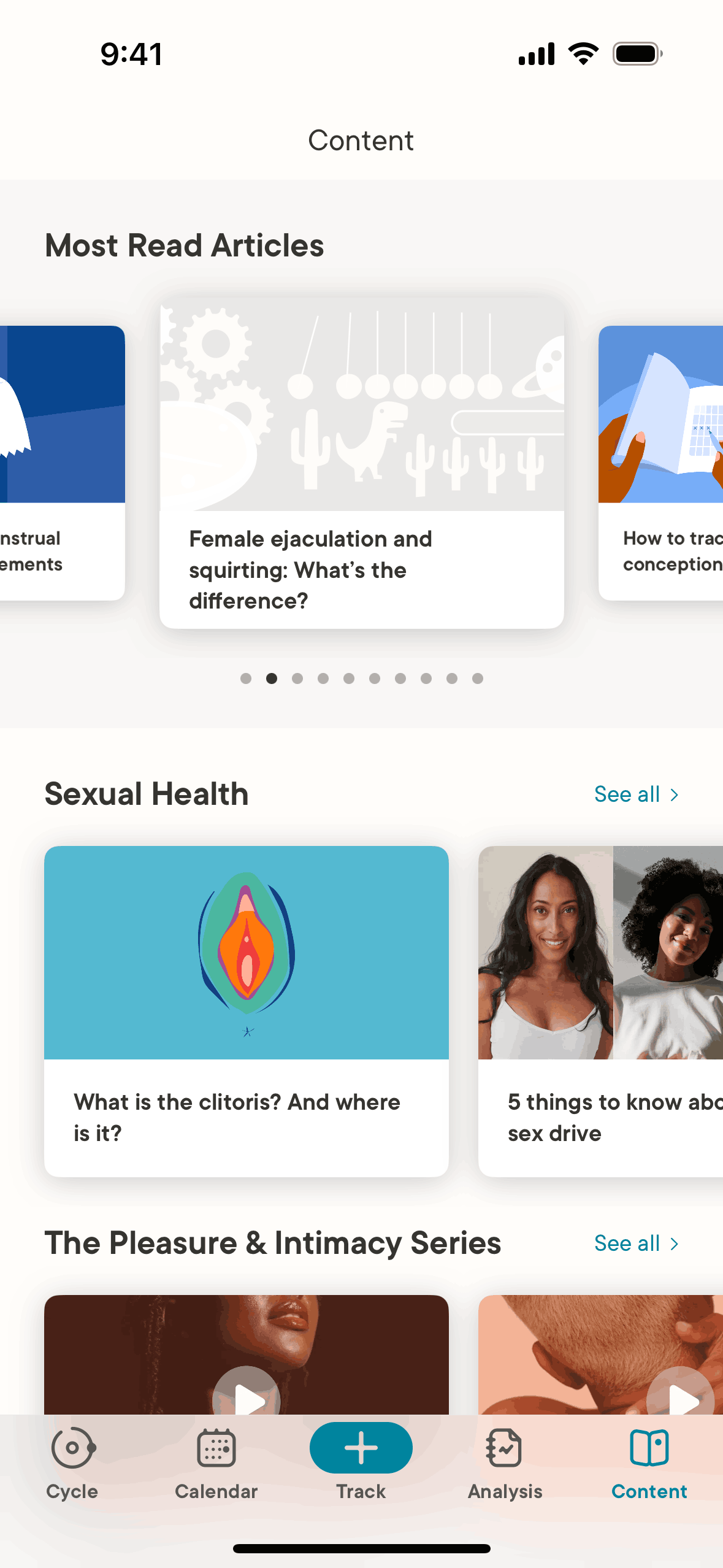 Clue iOS Health & Fitness interface screenshot 3