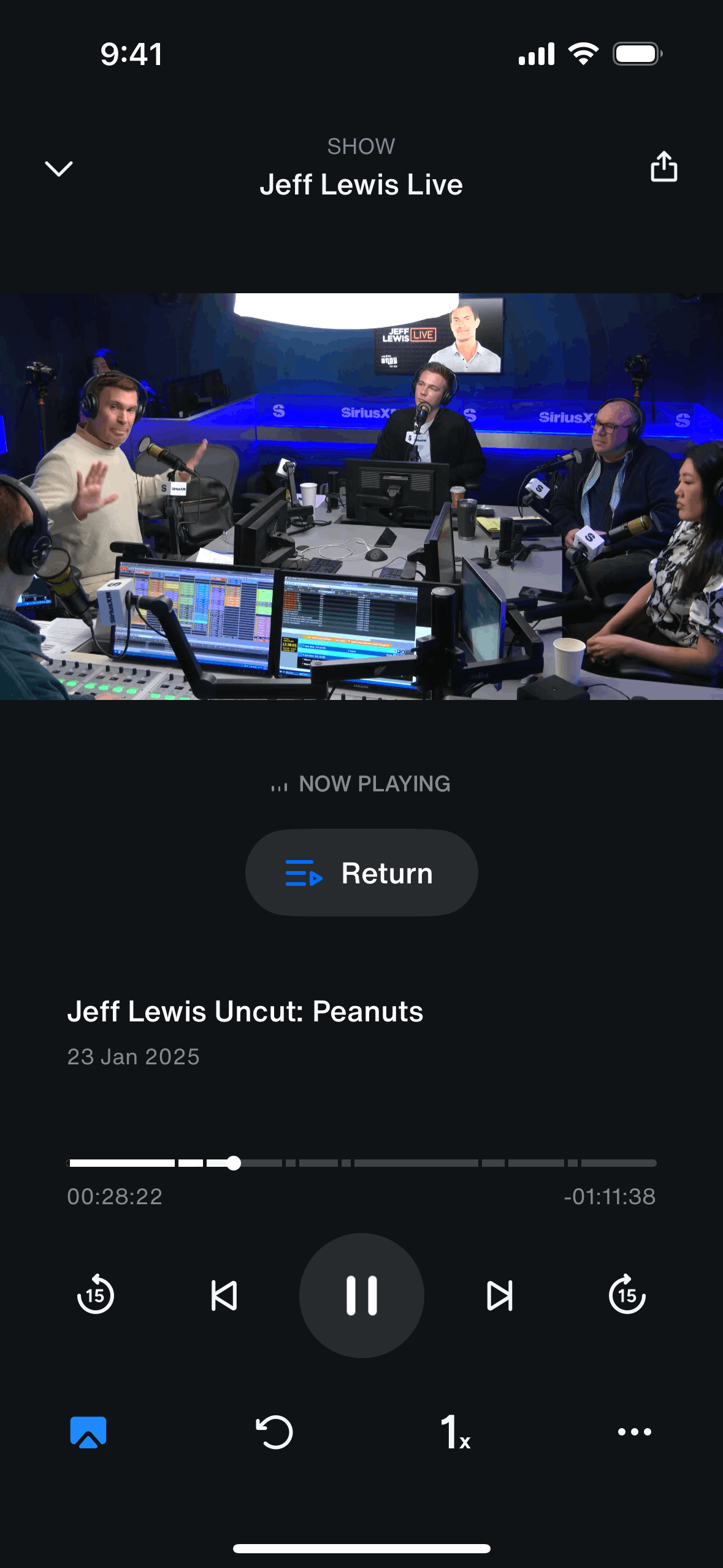 SiriusXM iOS Music & Audio interface screenshot 2