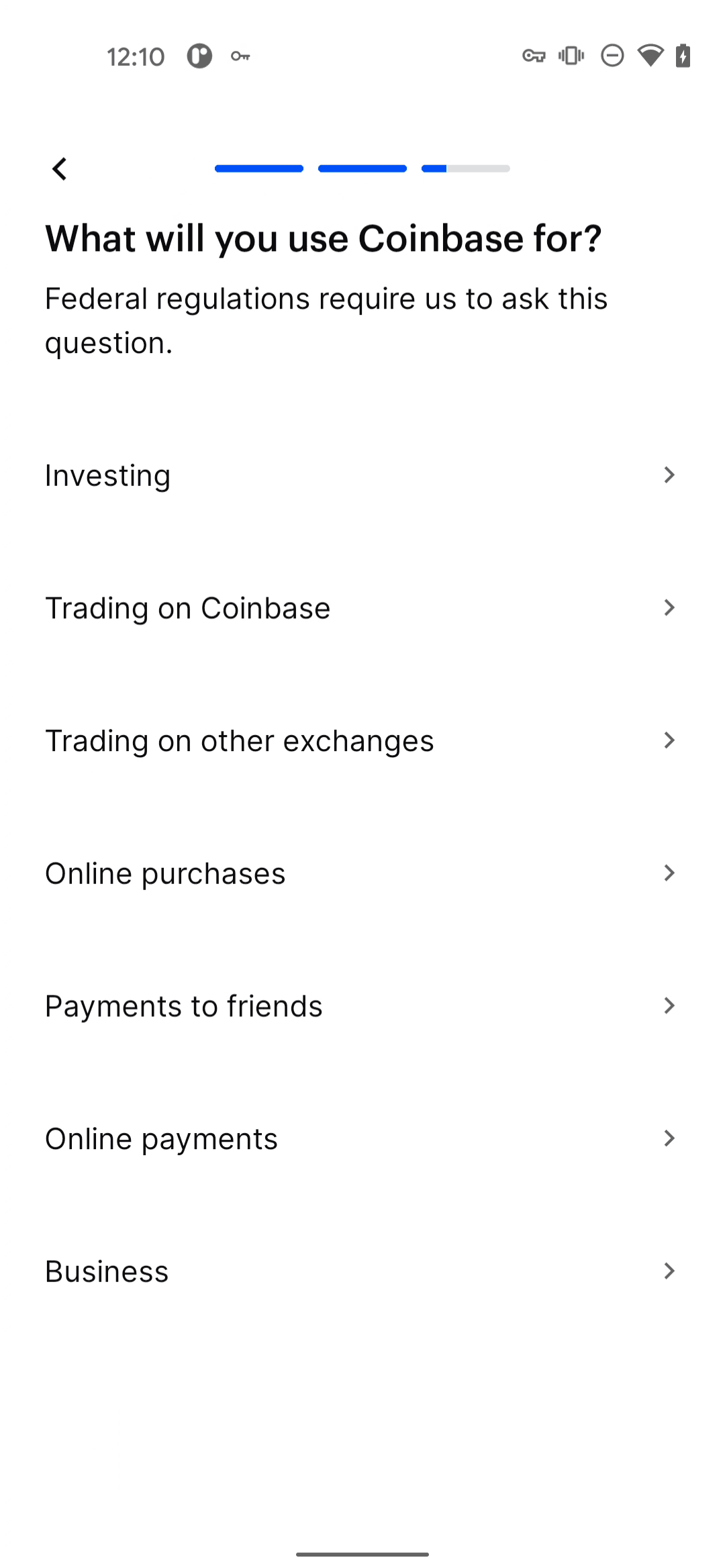 Coinbase Android Finance interface screenshot 17