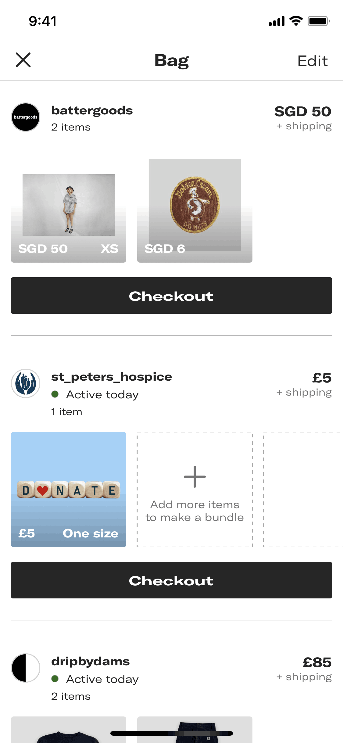 Depop iOS Shopping interface screenshot 1