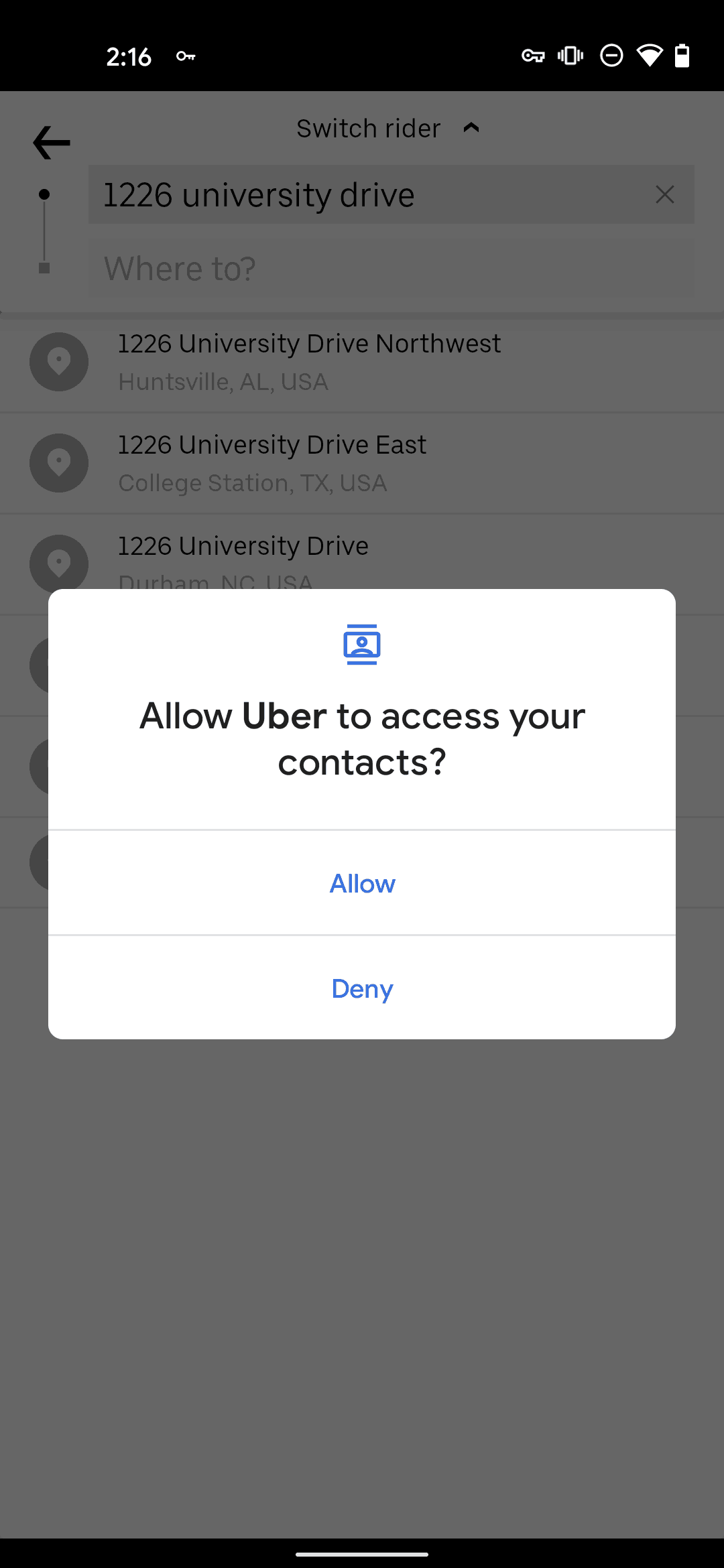 Uber Android Travel & Transportation interface screenshot 12