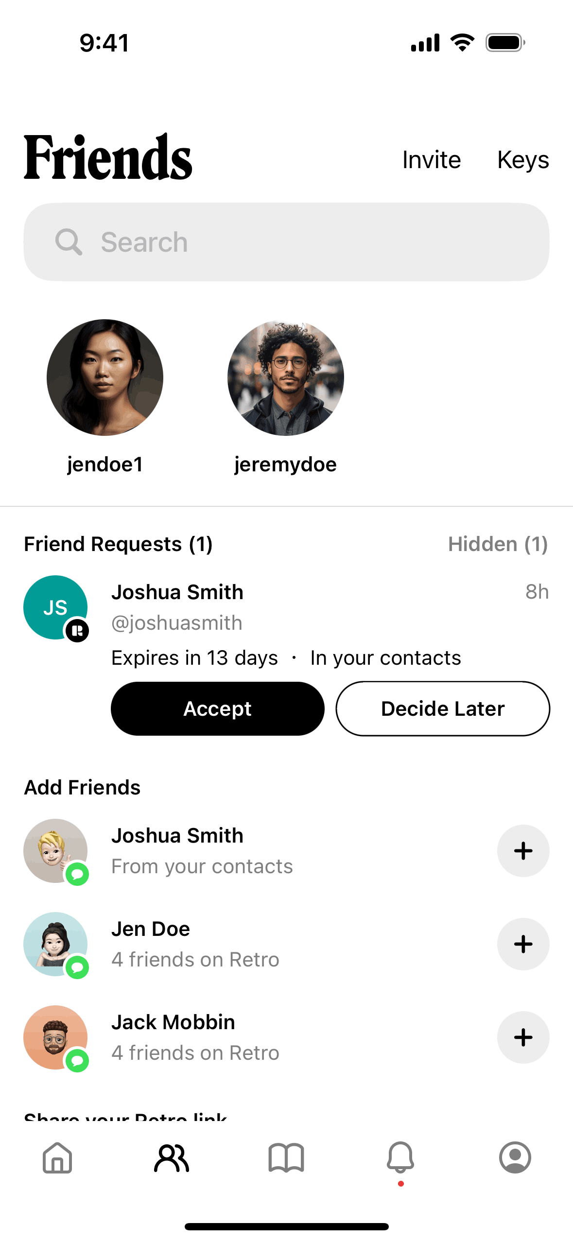 Retro iOS Social Networking interface screenshot 3