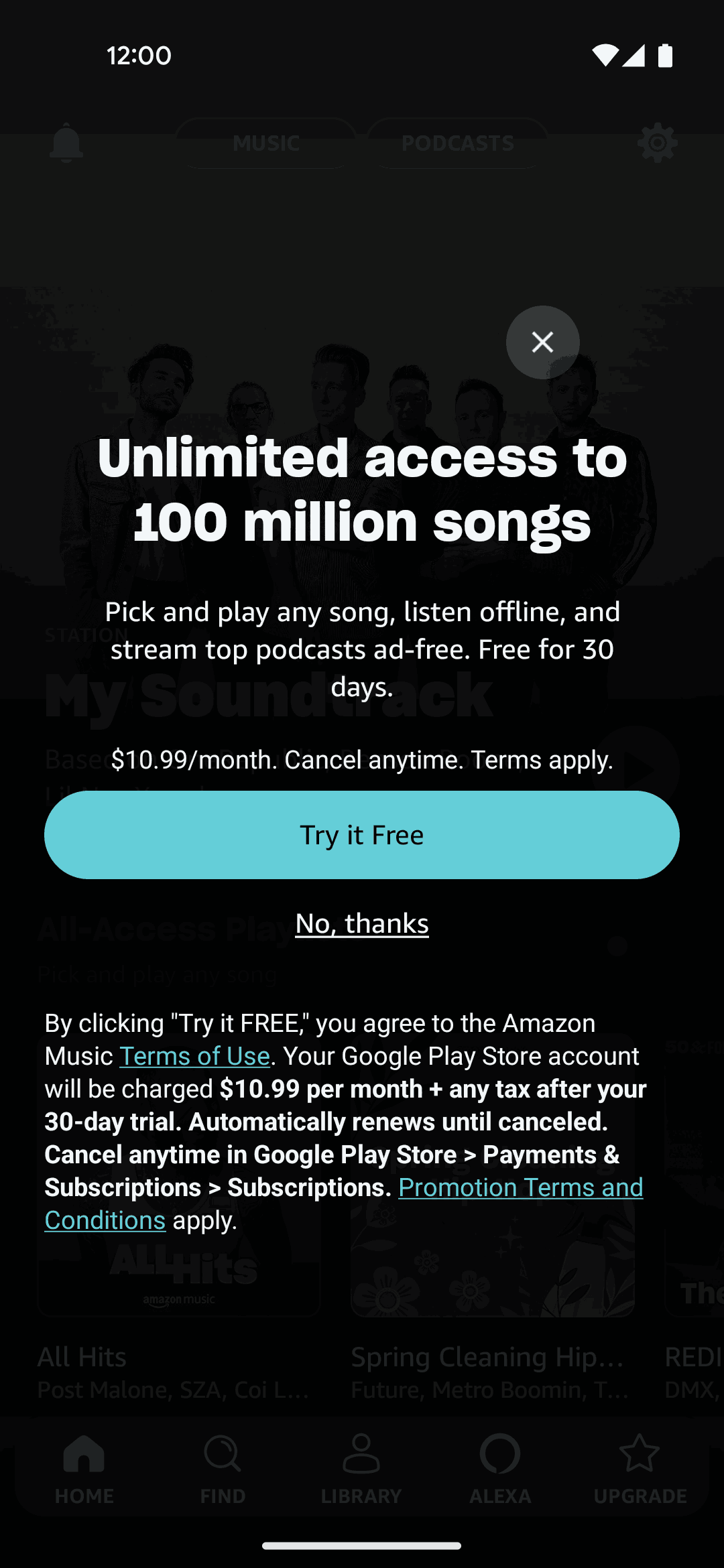 Amazon Music Android Music & Audio interface screenshot 13