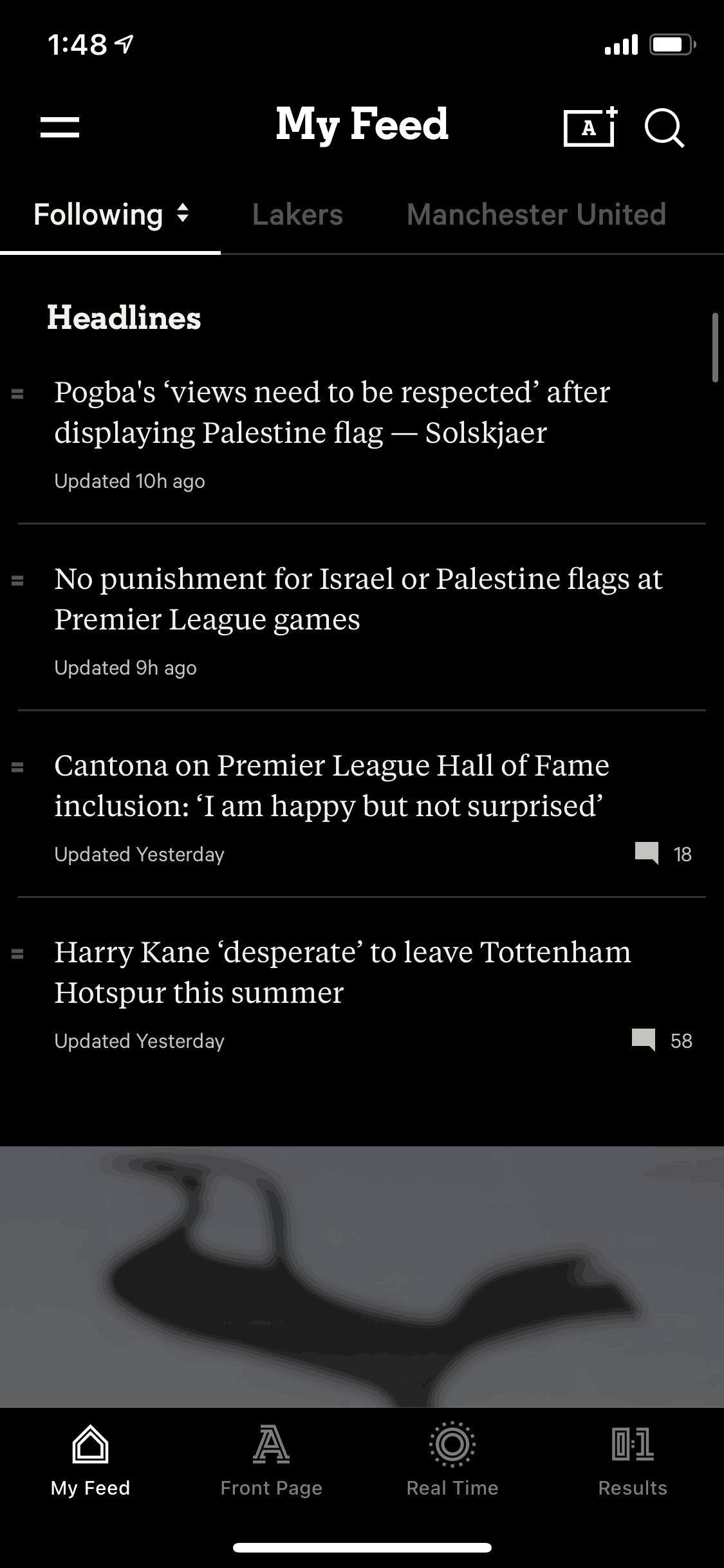 The Athletic iOS Sports interface screenshot 15