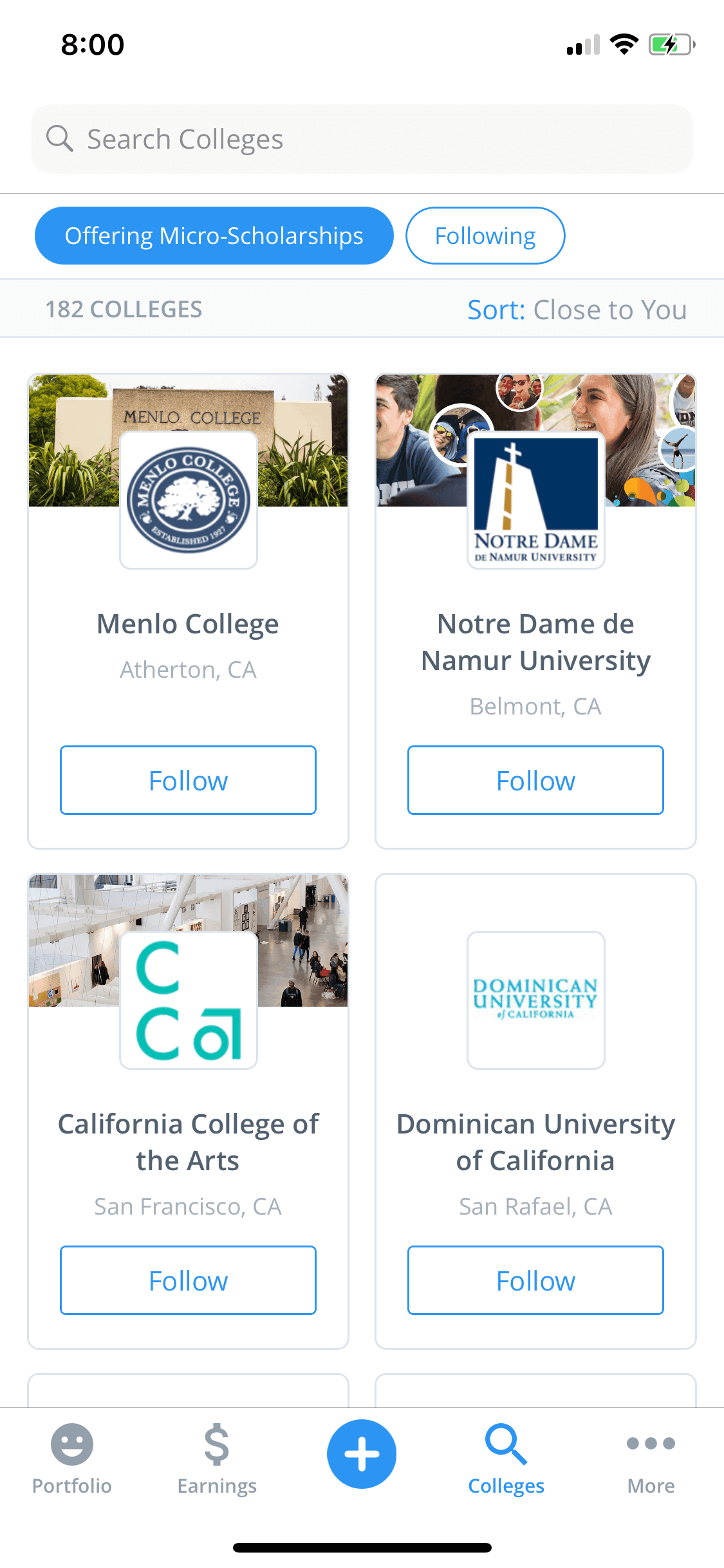 RaiseMe iOS Education interface screenshot 1