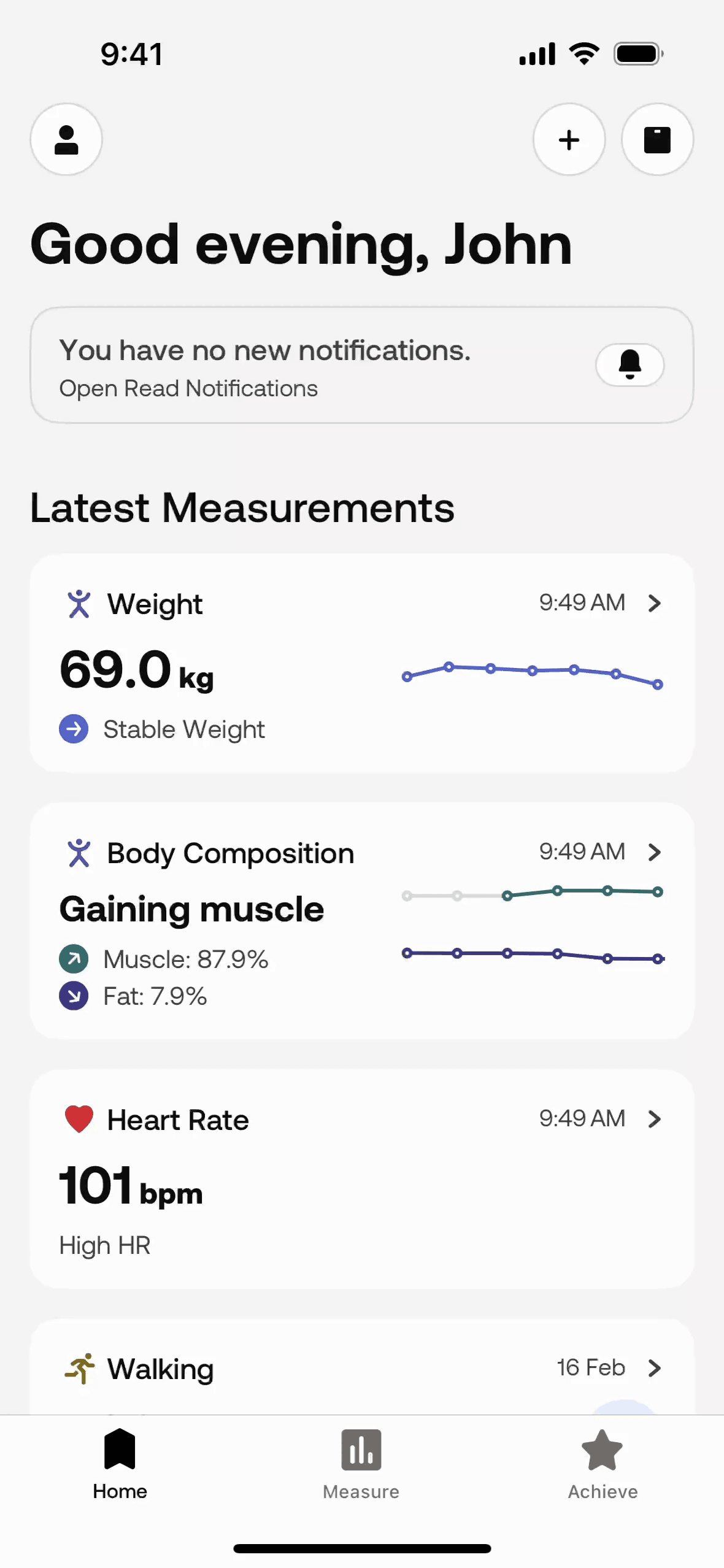 Withings Health Mate iOS Health & Fitness interface screenshot 9